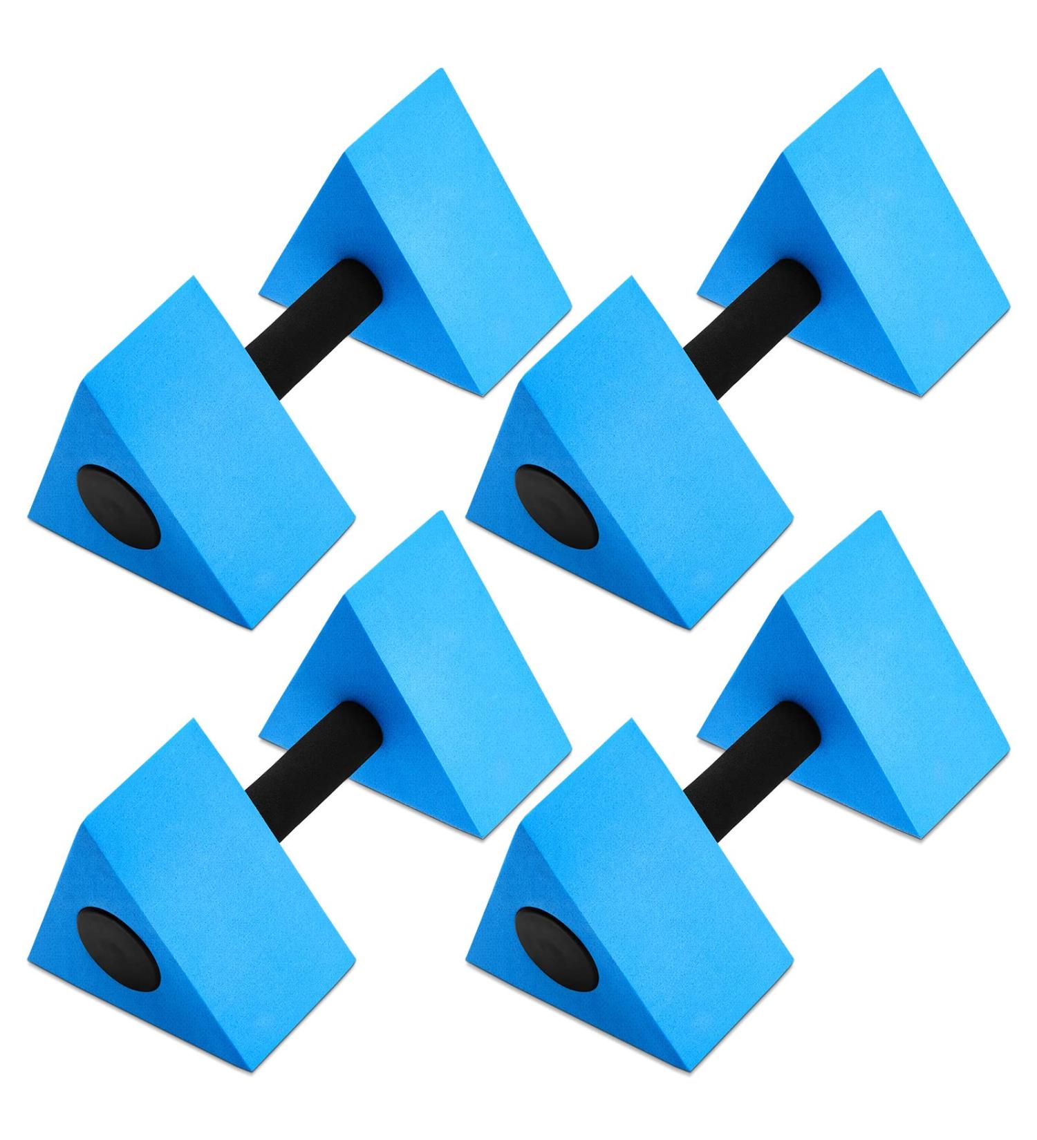4 Pcs Triangular Aquatic Exercise Dumbbells Set - Blue EVA Foam Water Weights for Pool Exercise - Resistant Water Aerobics Equipment - Buy Online on GoSupps.com