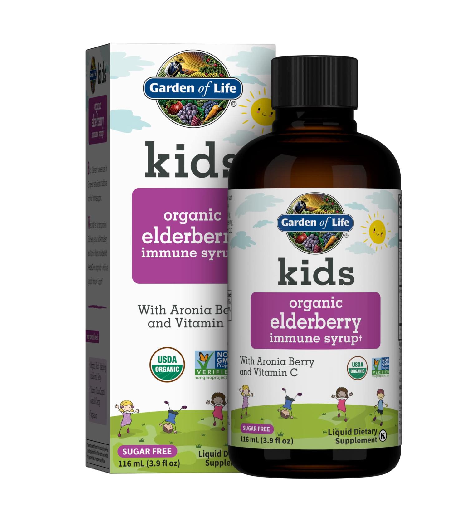 Garden of Life Kids Organic Elderberry Immune Syrup 3.9 fl oz | Boost Immunity Naturally - Buy Online on GoSupps.com