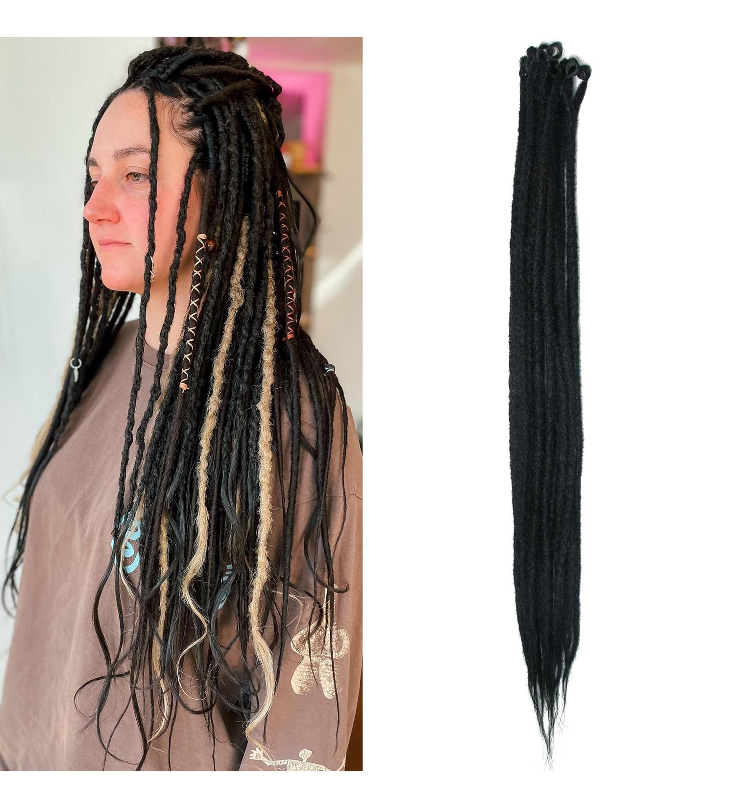 30 Synthetic Dreadlocks Extensions - 20 Strands Soft Crocheted Braided Hair Reggae Hip-Hop Style - Color 1# - Buy Online on GoSupps.com