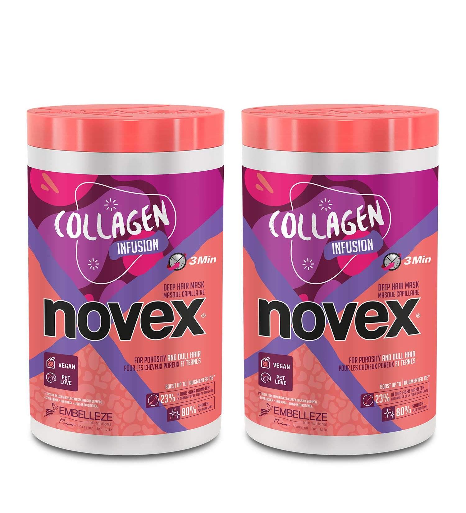 NOVEX Collagen Infusion Hair Mask - Strengthen, Thicken, and Shine - Pack of 2 (1kg) - Buy Online on GoSupps.com