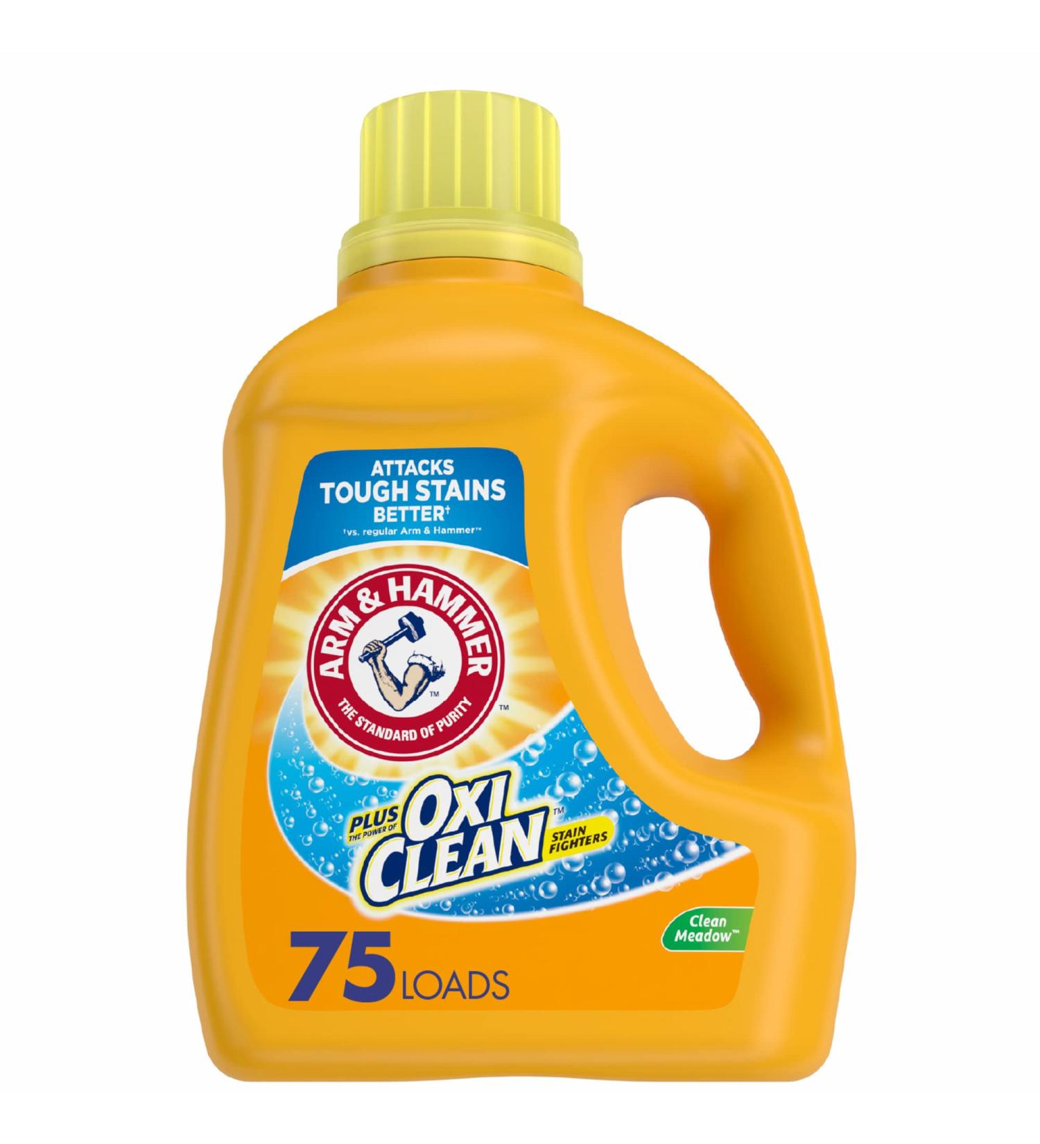 Arm & Hammer Plus OxiClean Clean Meadow Liquid Laundry Detergent - 75 Loads, 118.1 Fl oz - Pack of 1 - Buy Online on GoSupps.com