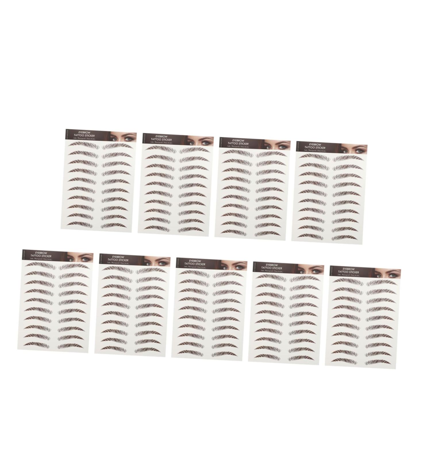 FRCOLOR 9 Sheets Waterproof Eyebrow Stickers Eyebrow Tool Imitation Eyebrow Sticker Hair 3d Template 1 count (Pack of 1) Brown - Buy Online on GoSupps.com