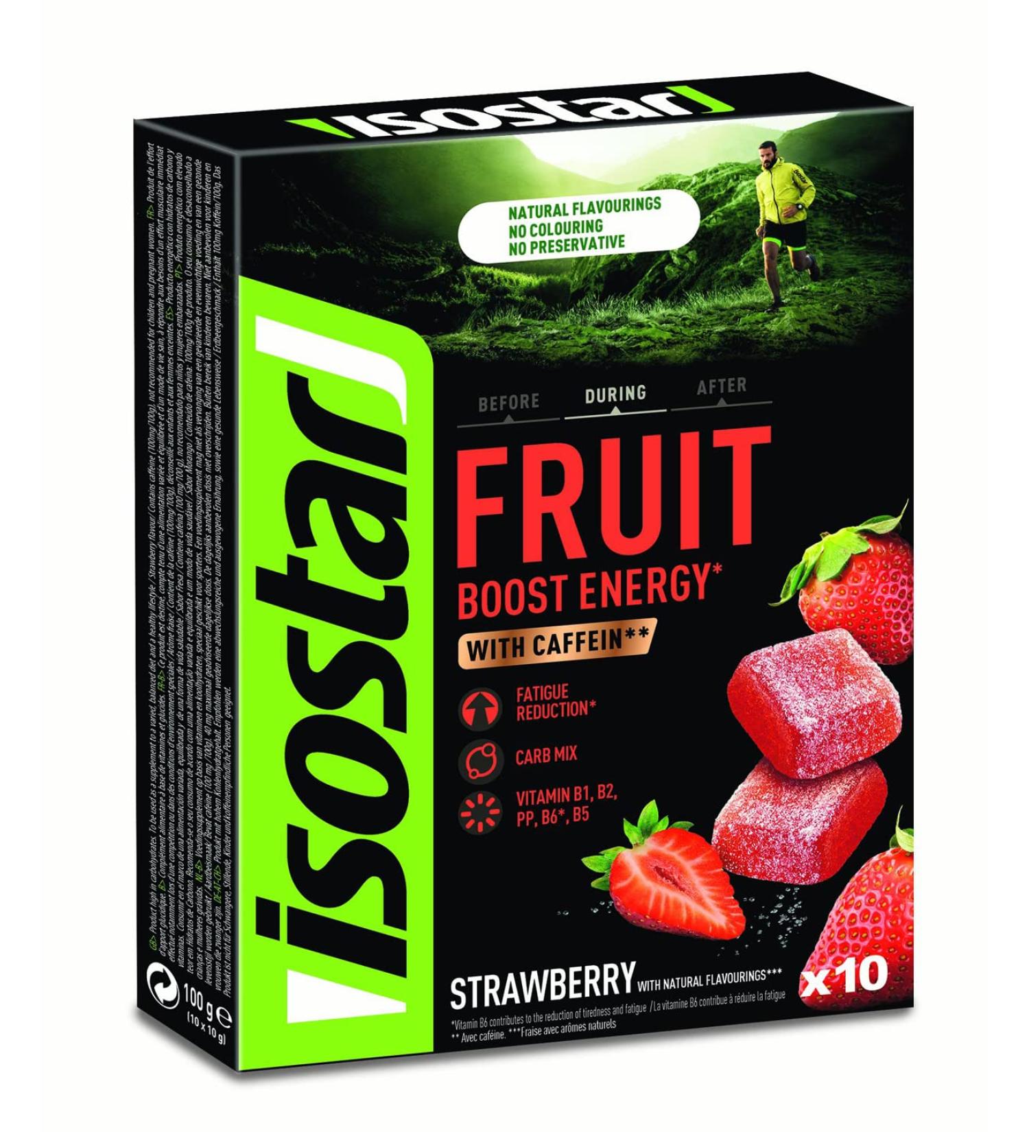 Isostar Energy Fruit Boost - Strawberry Flavor - Sport Fruit Pasta - Fatigue Reduction - With Caffeine - Natural Flavor - N - Buy Online on GoSupps.com