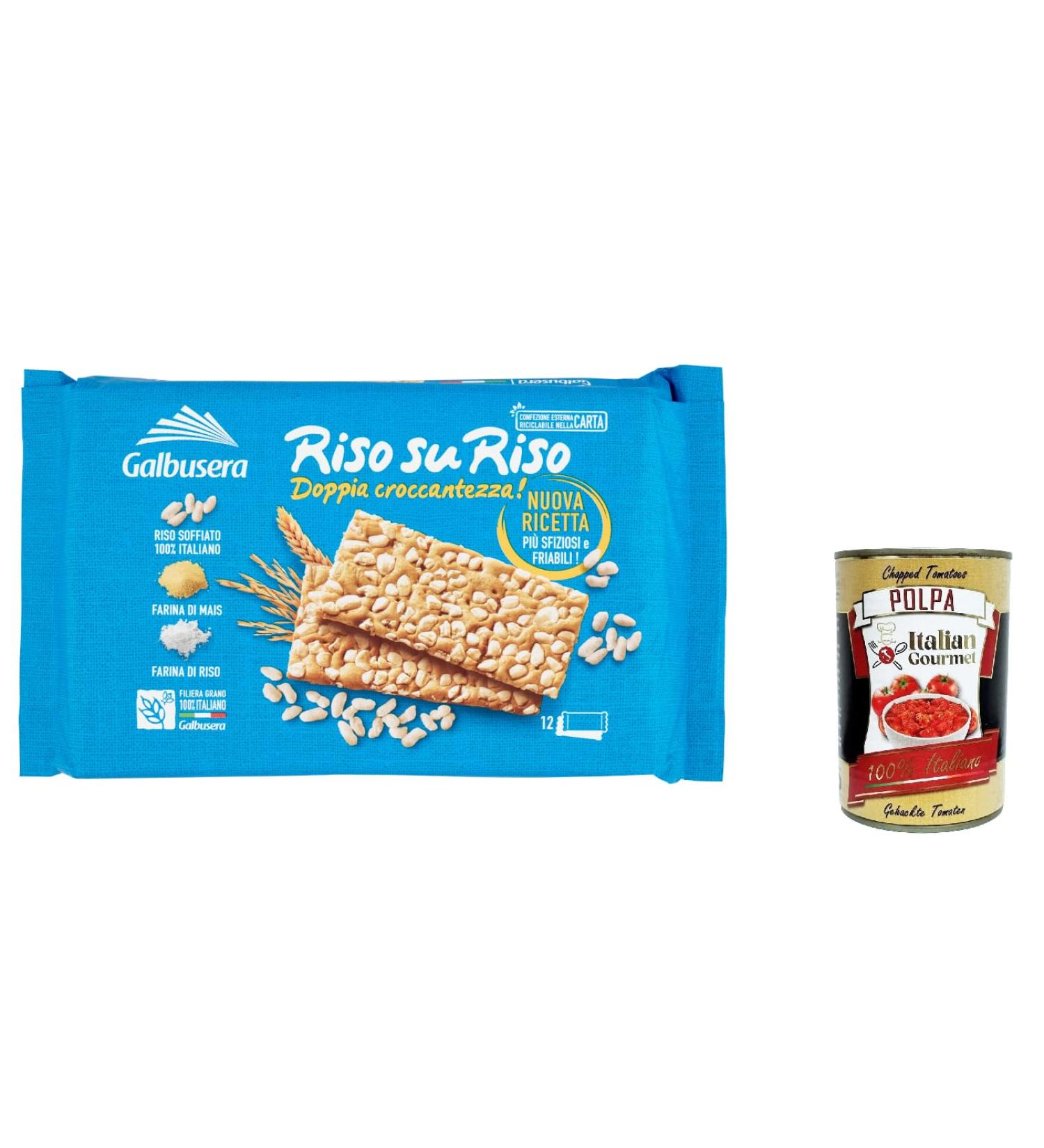  Italian Gourmet E.R. Galbusera RisosuRiso Doppia Croccantezza Crackers with Italian Puffed Rice 380g + Italian Gourmet Pulpa 400g - Buy Online on GoSupps.com