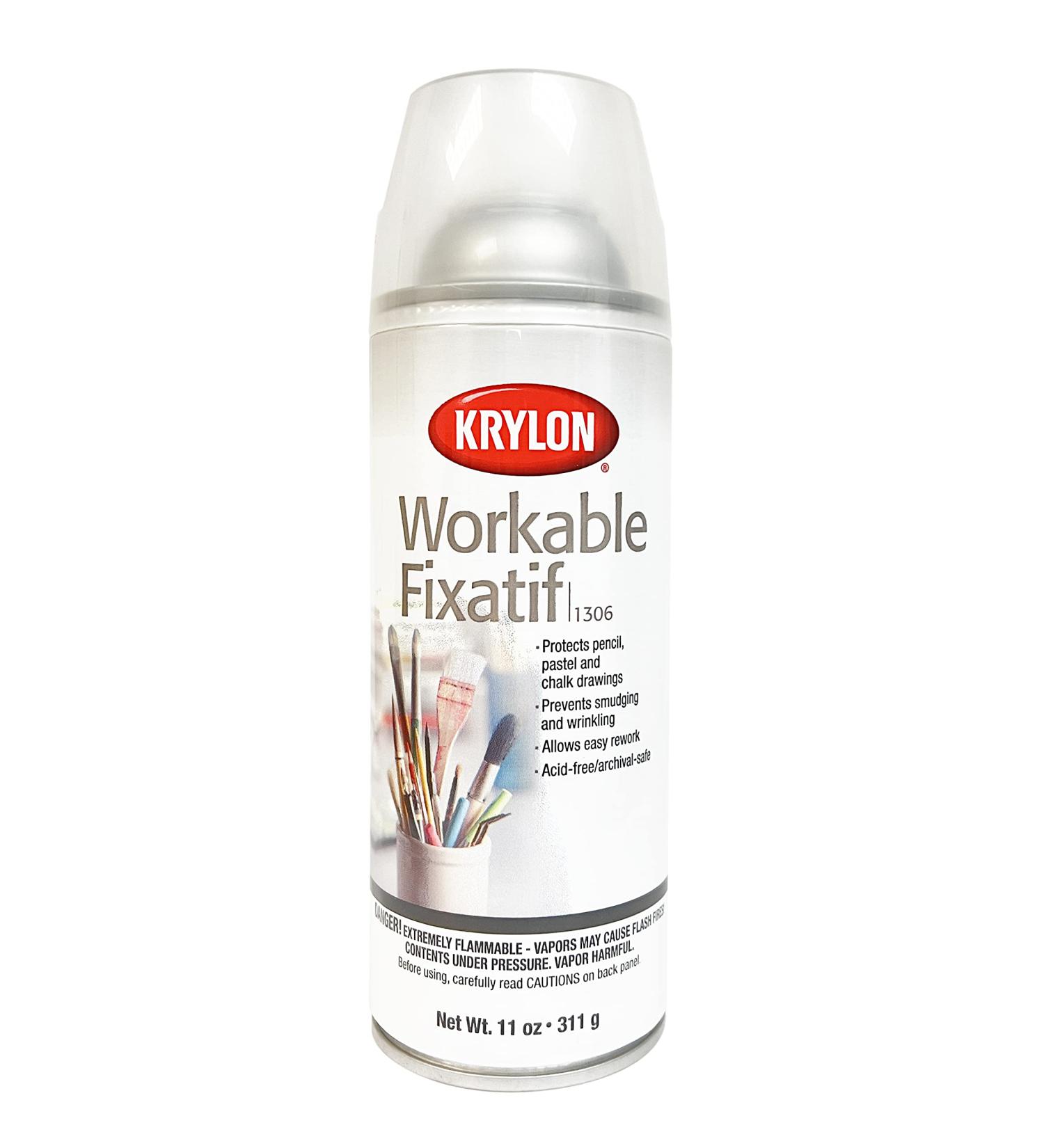 Krylon Fixative Aerosol Spray Provides Lasting Protection for Pencil, Pastel and Chalk Drawings But Can Be Erased to Rework Your Art (Pkg/2)