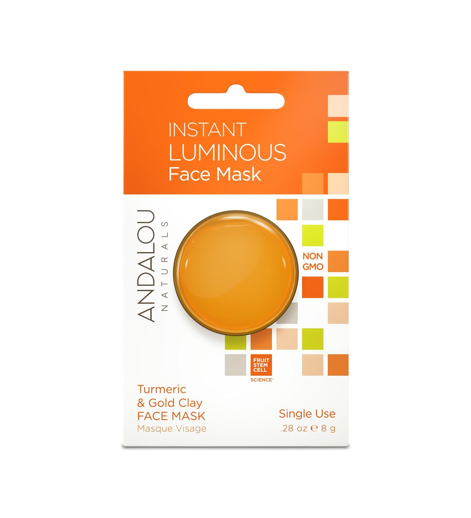 Andalou Naturals Turmeric & Gold Clay Face Mask - Instant Luminous Glow - .28 oz - Buy Online on GoSupps.com