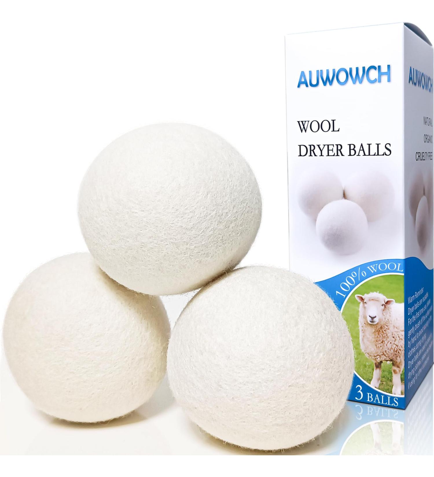 Buy XL Wool Dryer Balls - 3 Count Reusable Natural Fabric Softener for Eco-Friendly Laundry | Essential Oils & Lint Removal - Buy Online on GoSupps.com