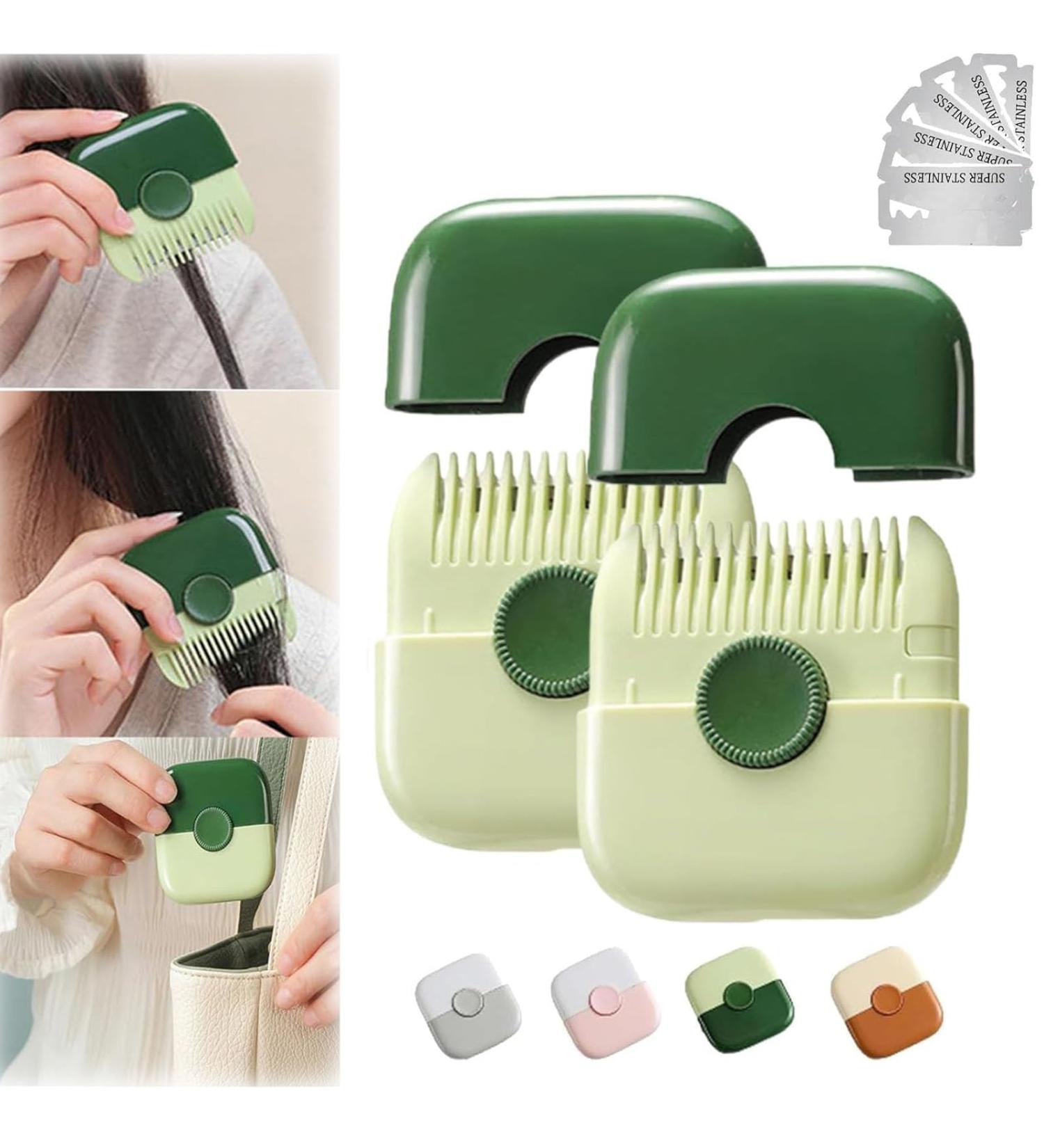 Trimpocket Hair Trimmer/Comb Kids Manual Bangs Trimmer Comb Trimpocket Split Ends Hair Trimmer Manual Bangs Trimmer Comb for Girls Women Manual Hair Trimming and 2 in 1 Bangs Trimmer for Women Green*2pcs - Buy Online on GoSupps.com