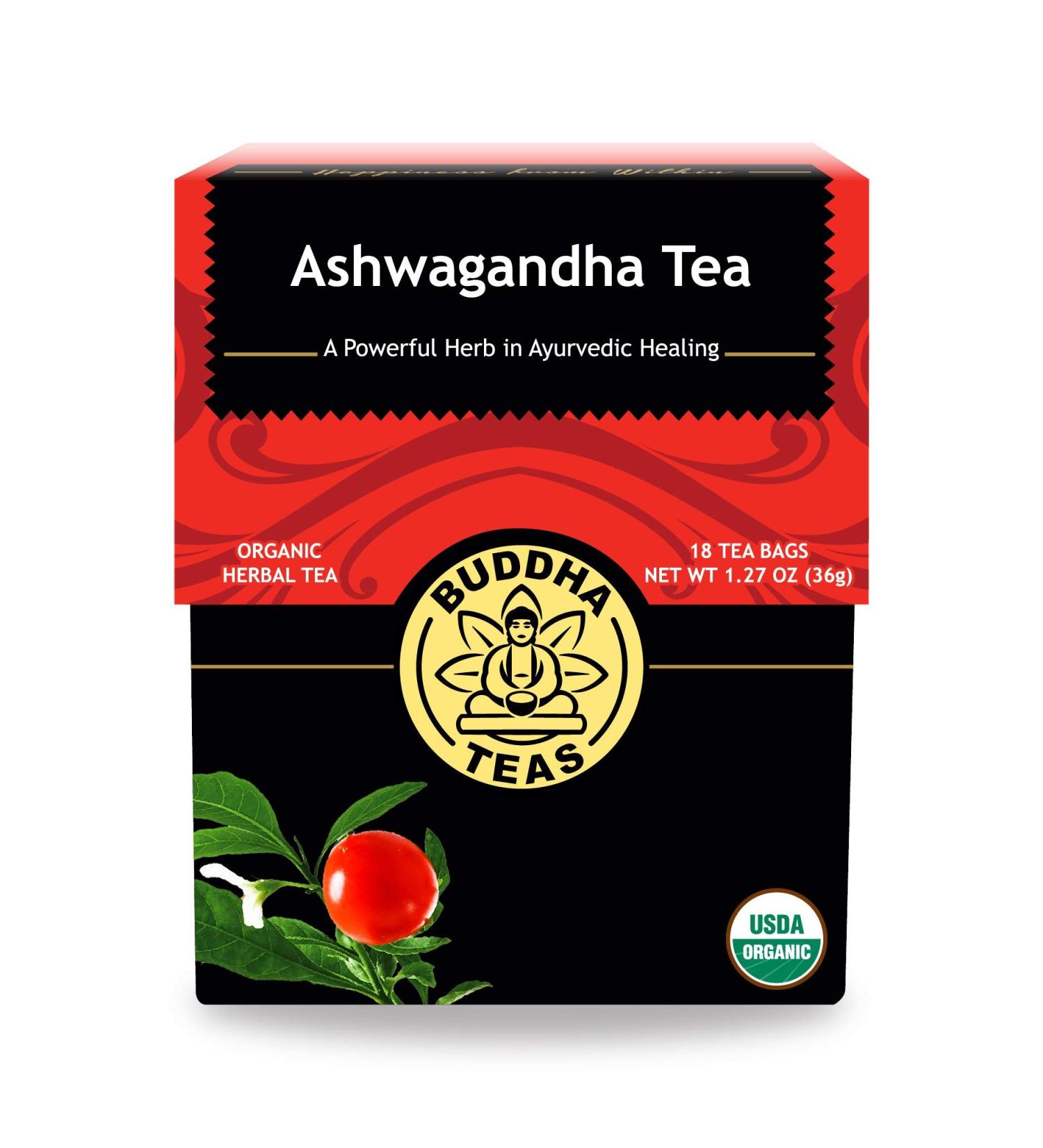 Buddha Teas Organic Ashwagandha Root Tea - USDA Organic, Kosher, 18 Bleach-Free Bags - Buy Online on GoSupps.com