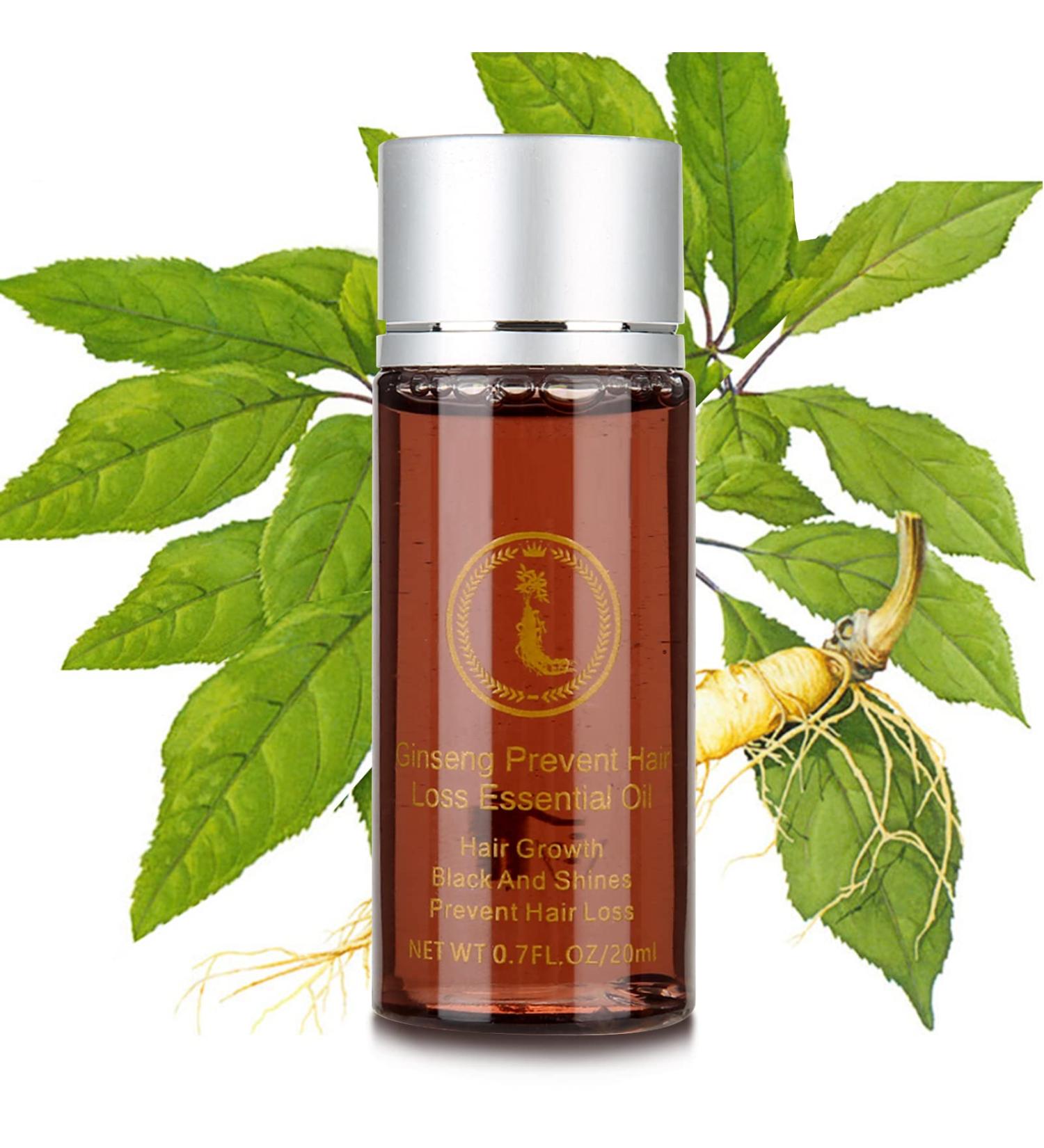 Natural Ginseng Hair Growth Serum - Essential Oil for All Hair Types | Fast Hair Loss Treatment & Powerful Growth Essence 20ml - Buy Online on GoSupps.com
