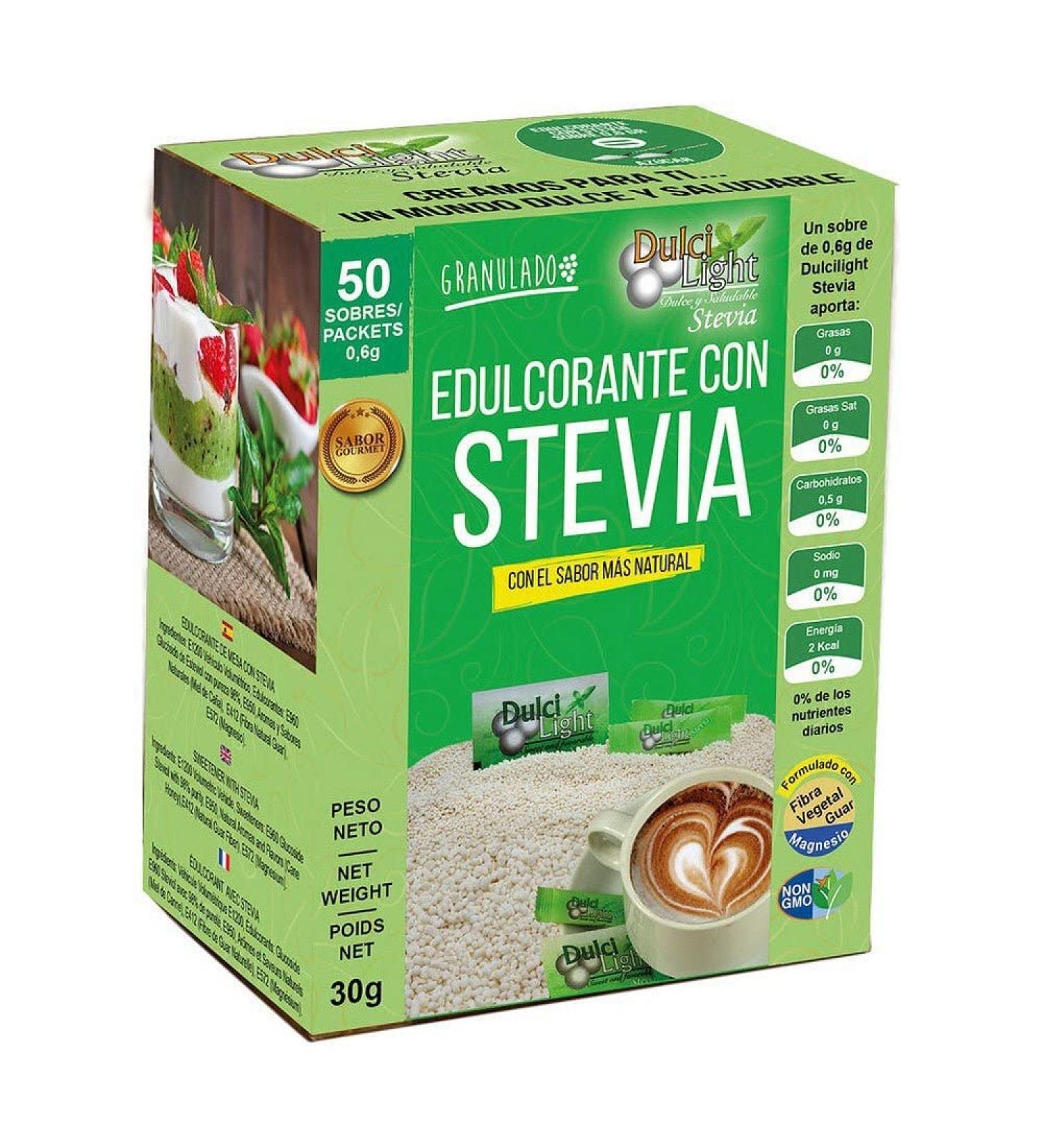 DULCILIGHT EDULCORANTE STEVIA Zero 50 sbrs suppl ment conditionn en sachets pour boisson m langer tui de 50 sachets-dose permet d apporter facilement des actifs cibl s au quotidien et facilite