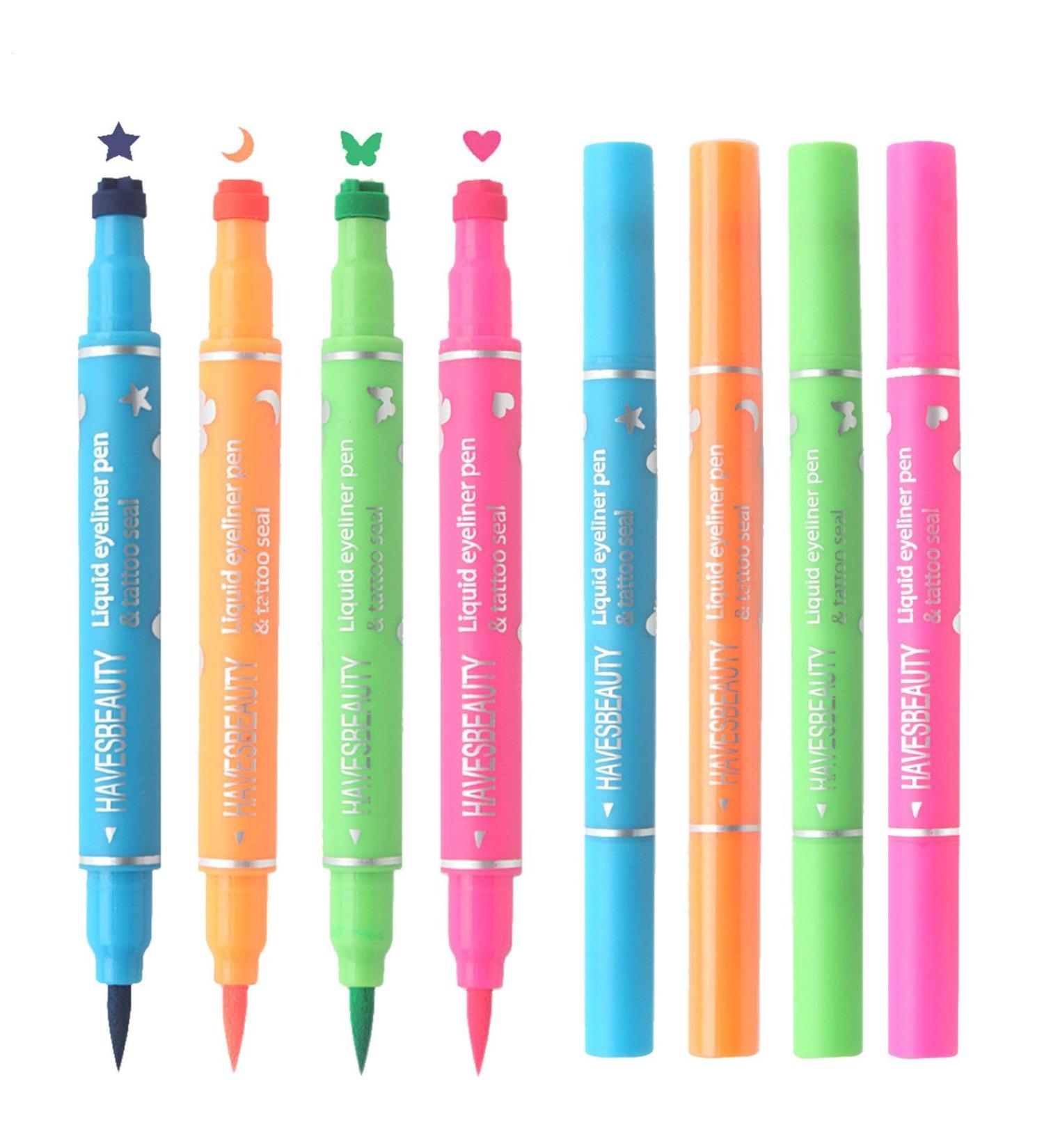 Eye Liner Pencil - Eyeliner Endwear Longwear Eye Eyeliner 4 Colors Double Headed Liquid Eye Liner | Waterproof & Nuanced Eye Stamper Liner for Tru - Buy Online on GoSupps.com