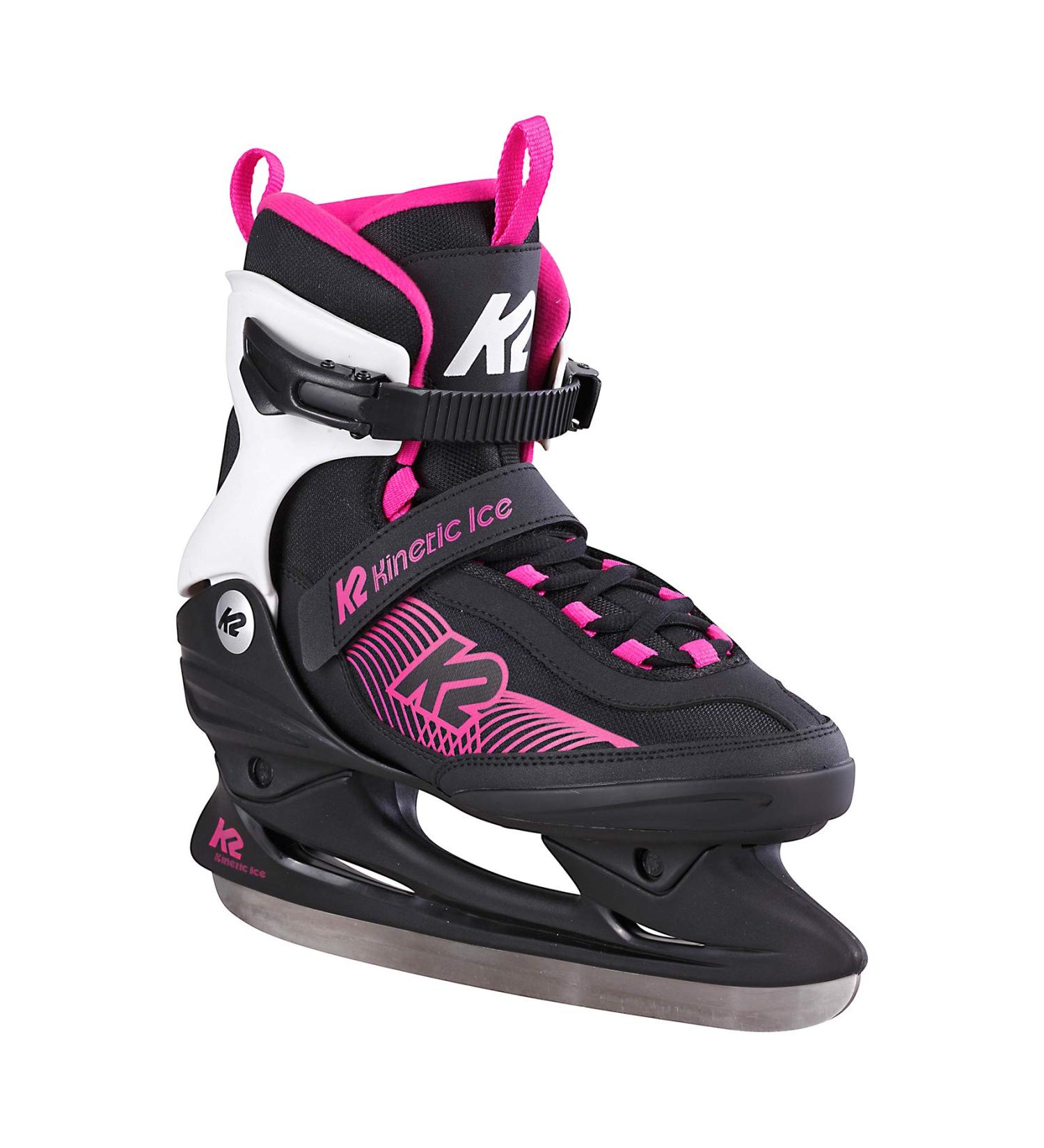 K2 Women's Kinetic Ice Skates - EU 39 (UK 5.5 / US 8) - Black & Pink - International Shipping Available - Buy Online on GoSupps.com