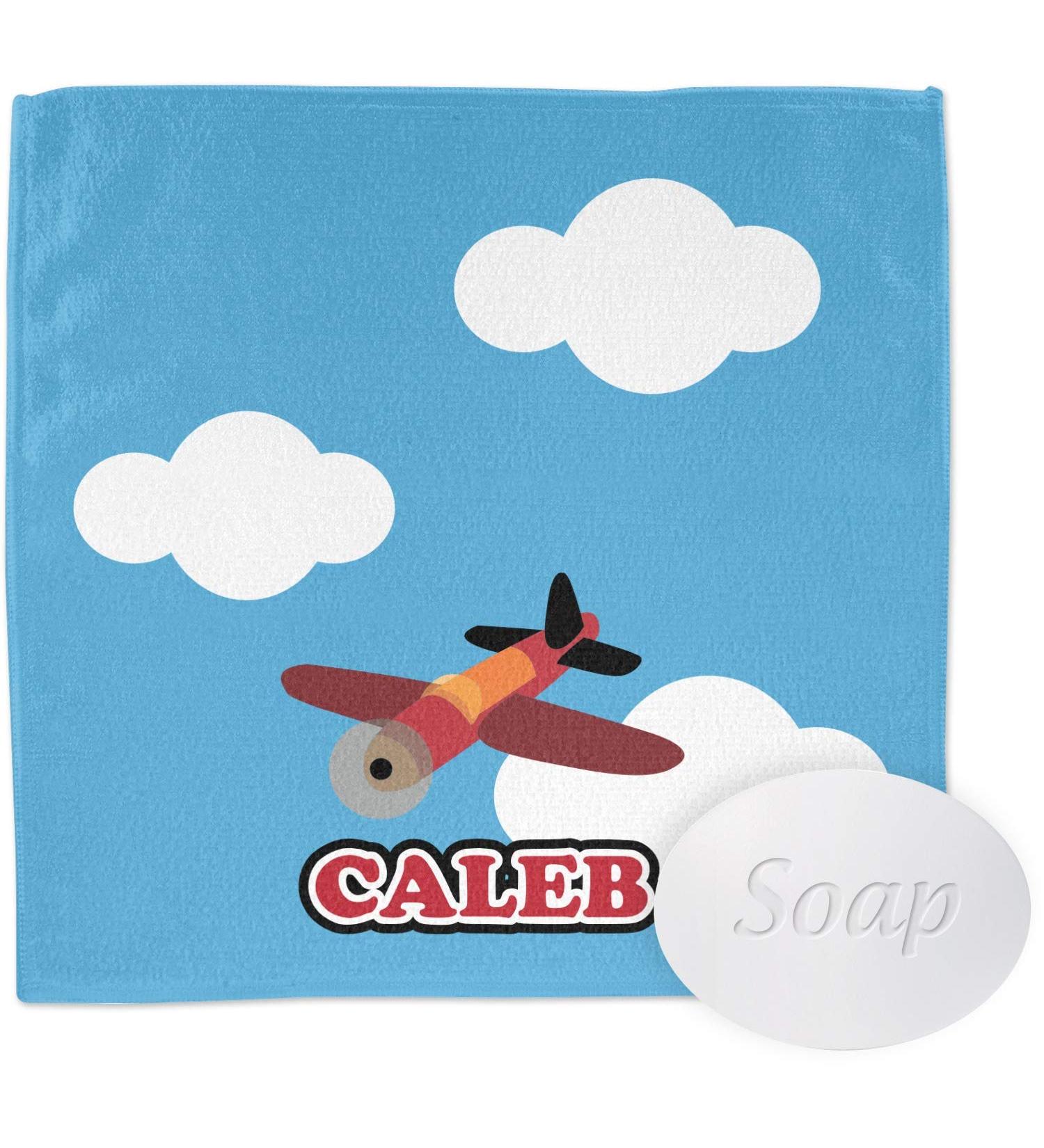 YouCustomizeIt Personalized Airplane Washcloth