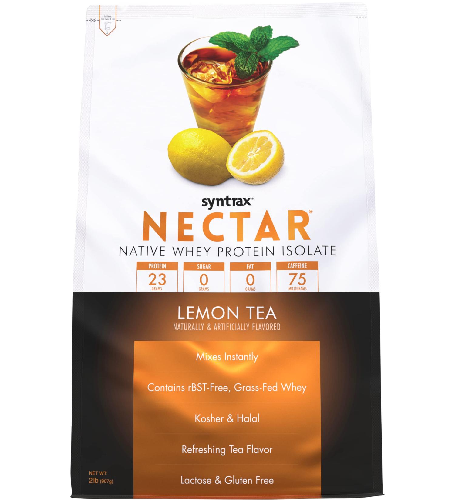 Syntrax Nutrition Nectar Whey Isolate Protein Powder - Lemon Tea Flavor 100% Pure - 2 lbs - International Shipping Available - Buy Online on GoSupps.com