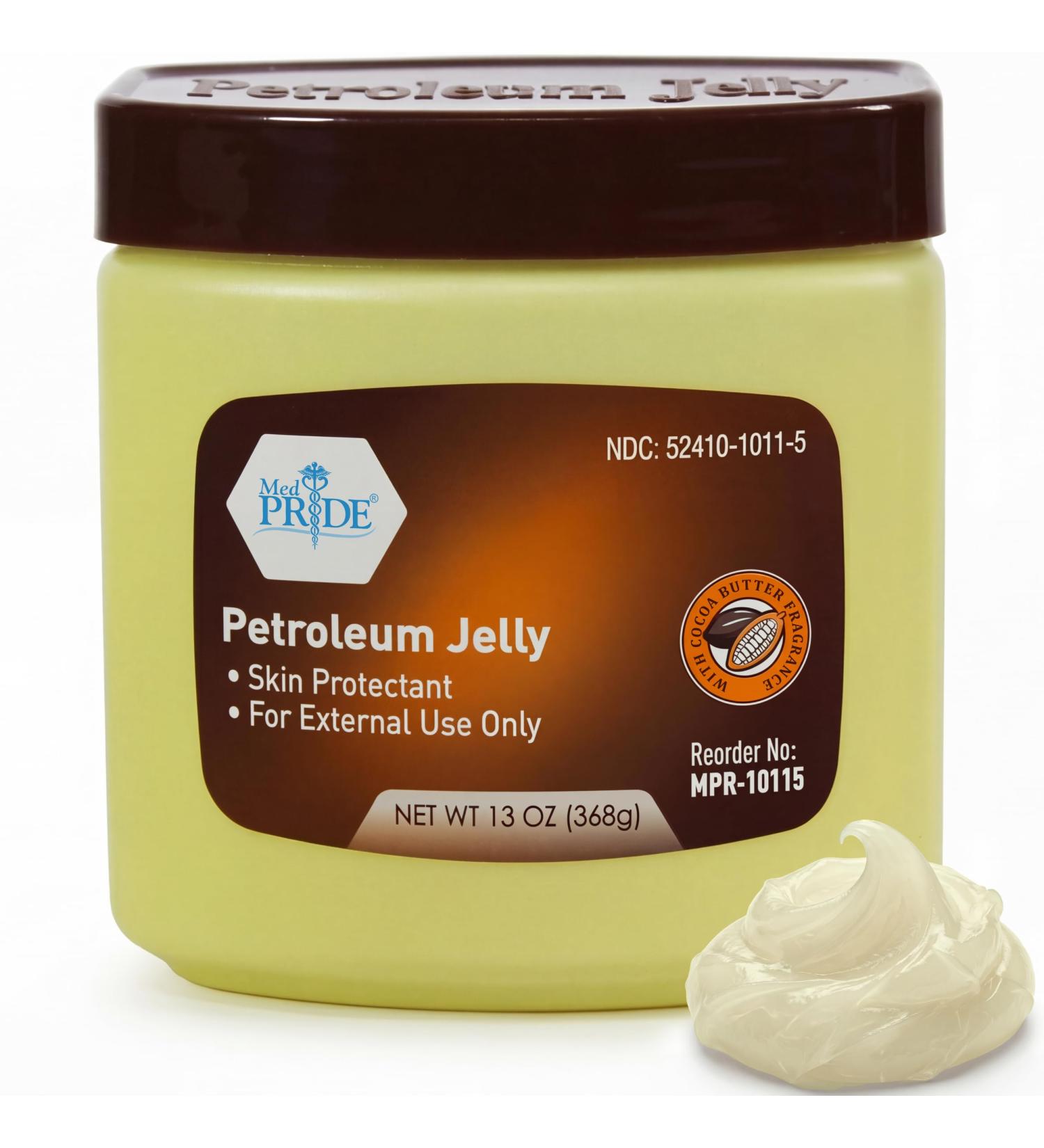 MED PRIDE Cocoa Butter Petroleum Jelly 13 oz - Moisturizing Skin Protectant for Dry Skin Cracked Hands Chapped Lips Rough Heels & Minor Cuts - Hypoallergenic Cocoa Scented Ointment 13 Ounce (Pack of 1) - Buy Online on GoSupps.com