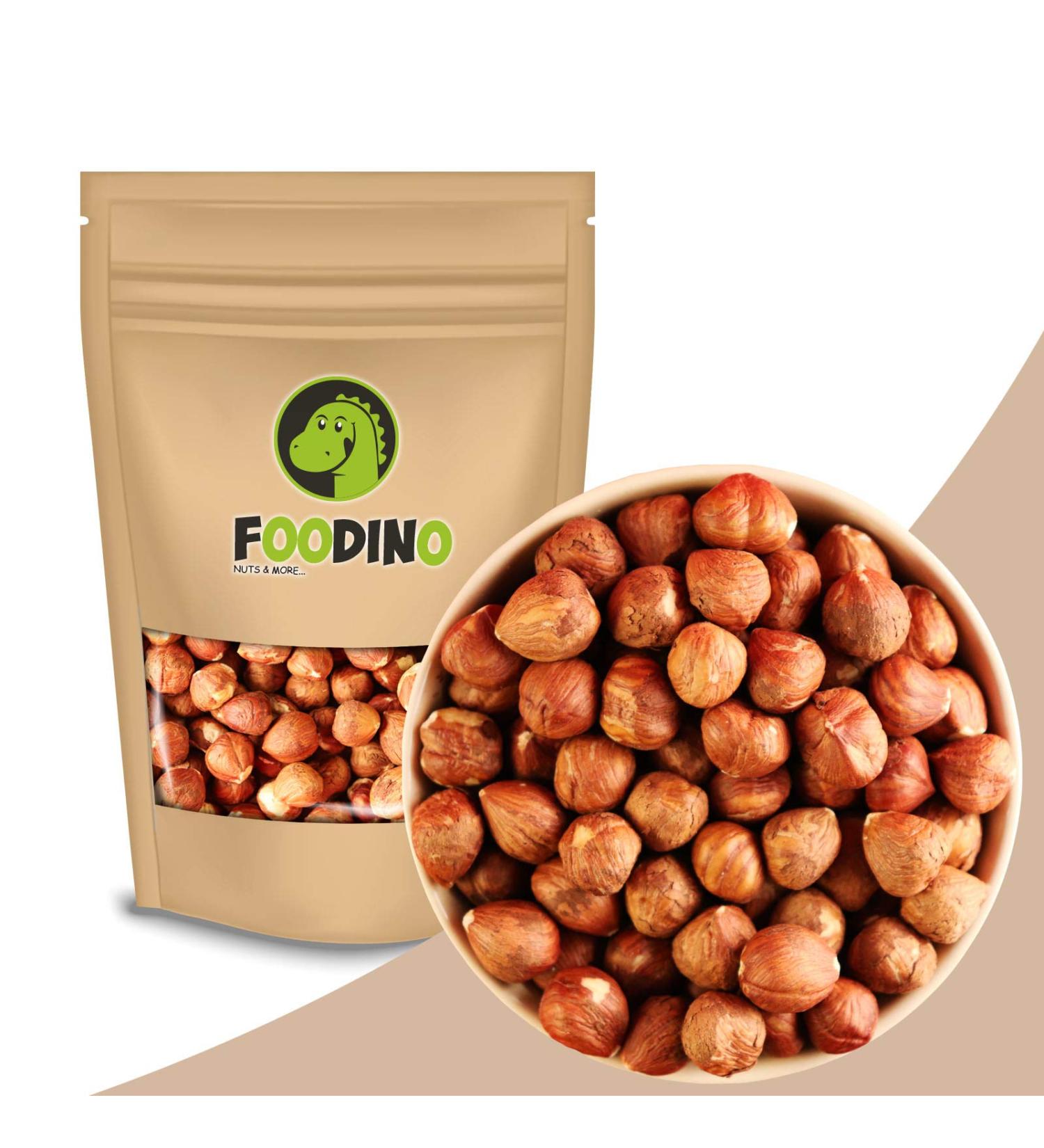 Premium Quality Natural Hazelnuts with Skin - 100% Untreated Unblanched Kernels (500g - 5kg) | Foodino 1kg Pack - Buy Online on GoSupps.com