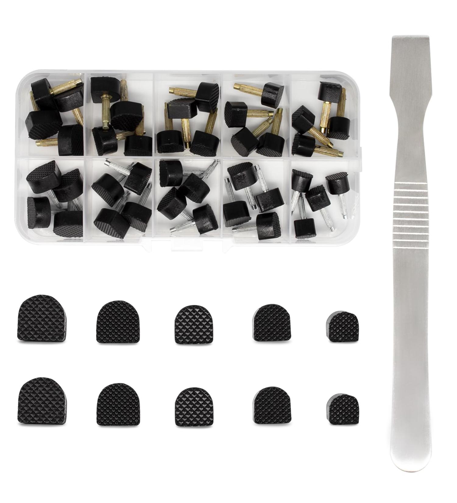 High Heel Tips Replacement Caps - 20 Pairs Shoe Repair Kit for Women | U Shape Heel Inserts | 5 Sizes Available (Black - Buy Online on GoSupps.com