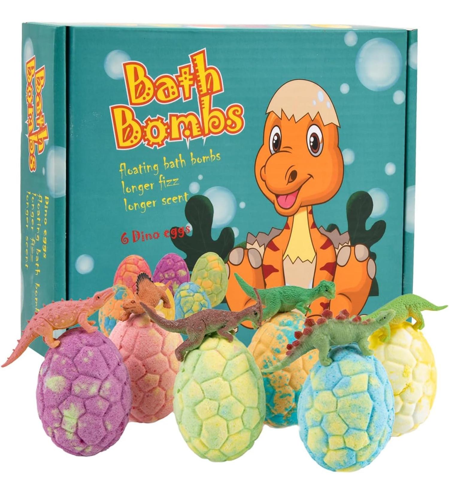 6PCS Boules de Bain Enfant avec Surprise Dinosaure l'int rieur Coffret de Bombes de Bain Naturelles Moussant aux Huiles Essentielles Cadeau pour Anniversaire et No l Gar ons et Filles - Buy Online on GoSupps.com