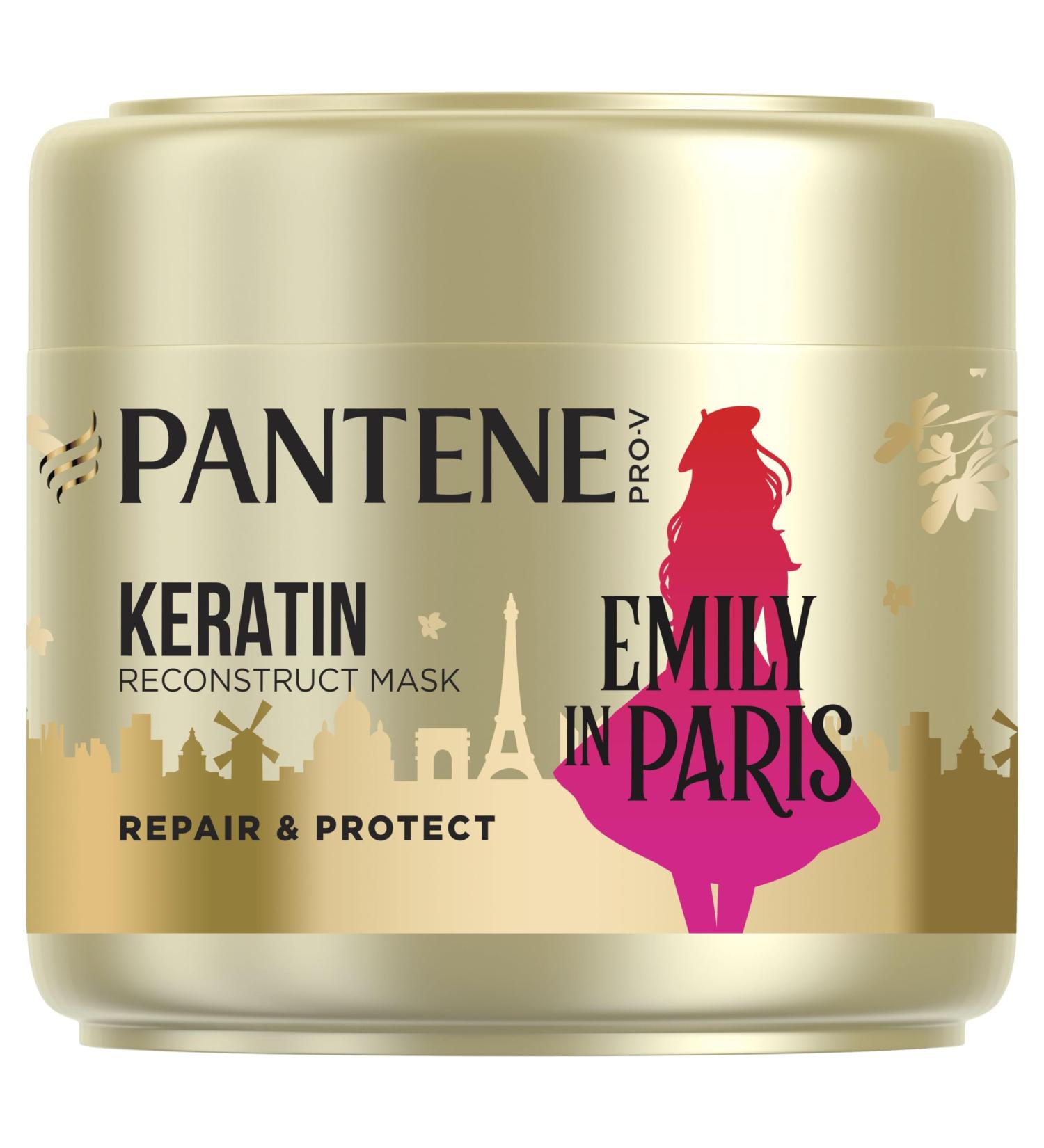 Pantene x Emily in Paris Repair & Protect Keratin Hair Mask 300ml Limited Edition Helps Repair and Strengthen Dry Damaged Hair Enriched with Pro-V Nutrients - Buy Online on GoSupps.com
