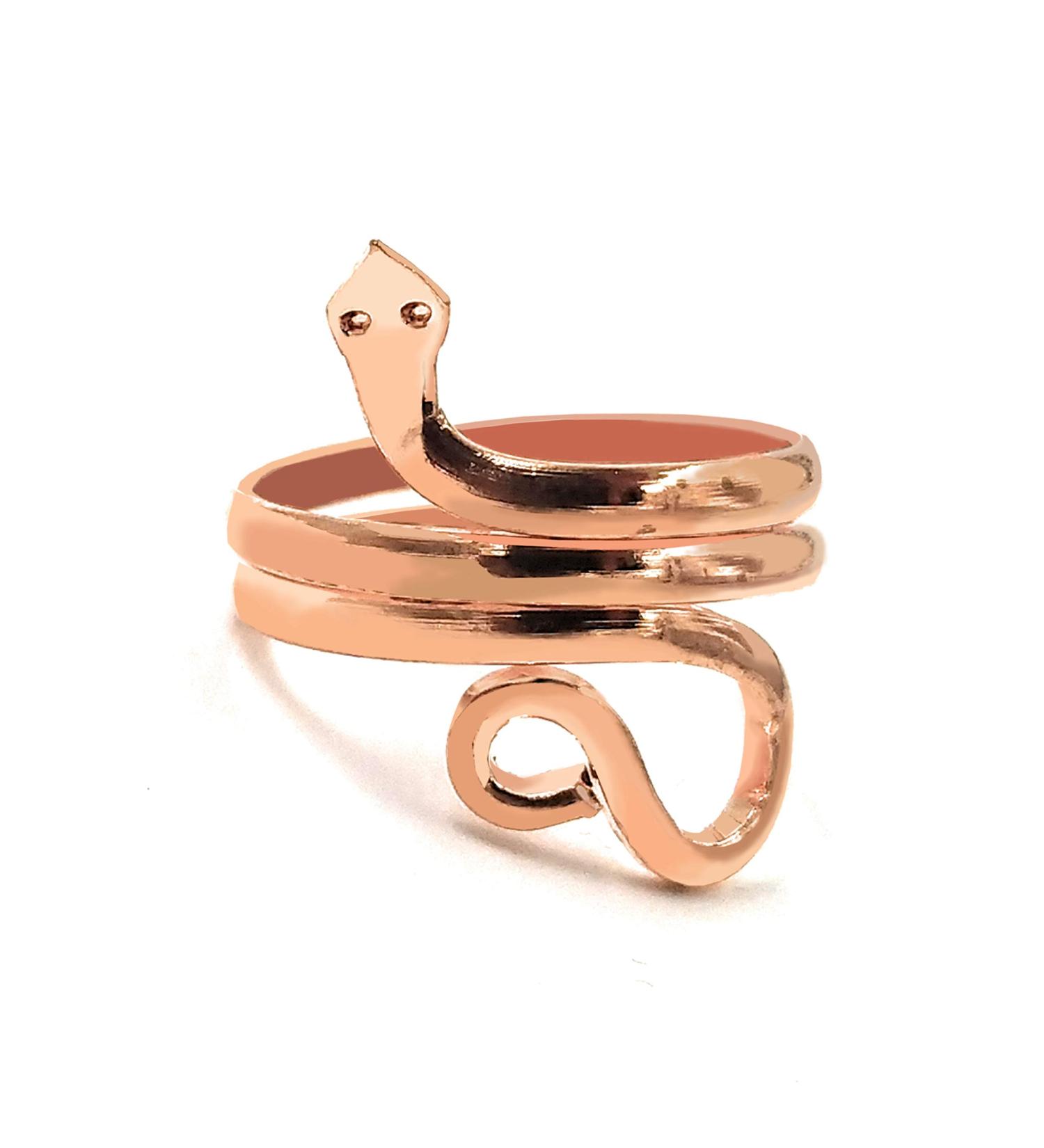 Buy Pure Copper Adjustable Snake Shape Ring for Women - Stunning Indian Jewelry - Buy Online on GoSupps.com