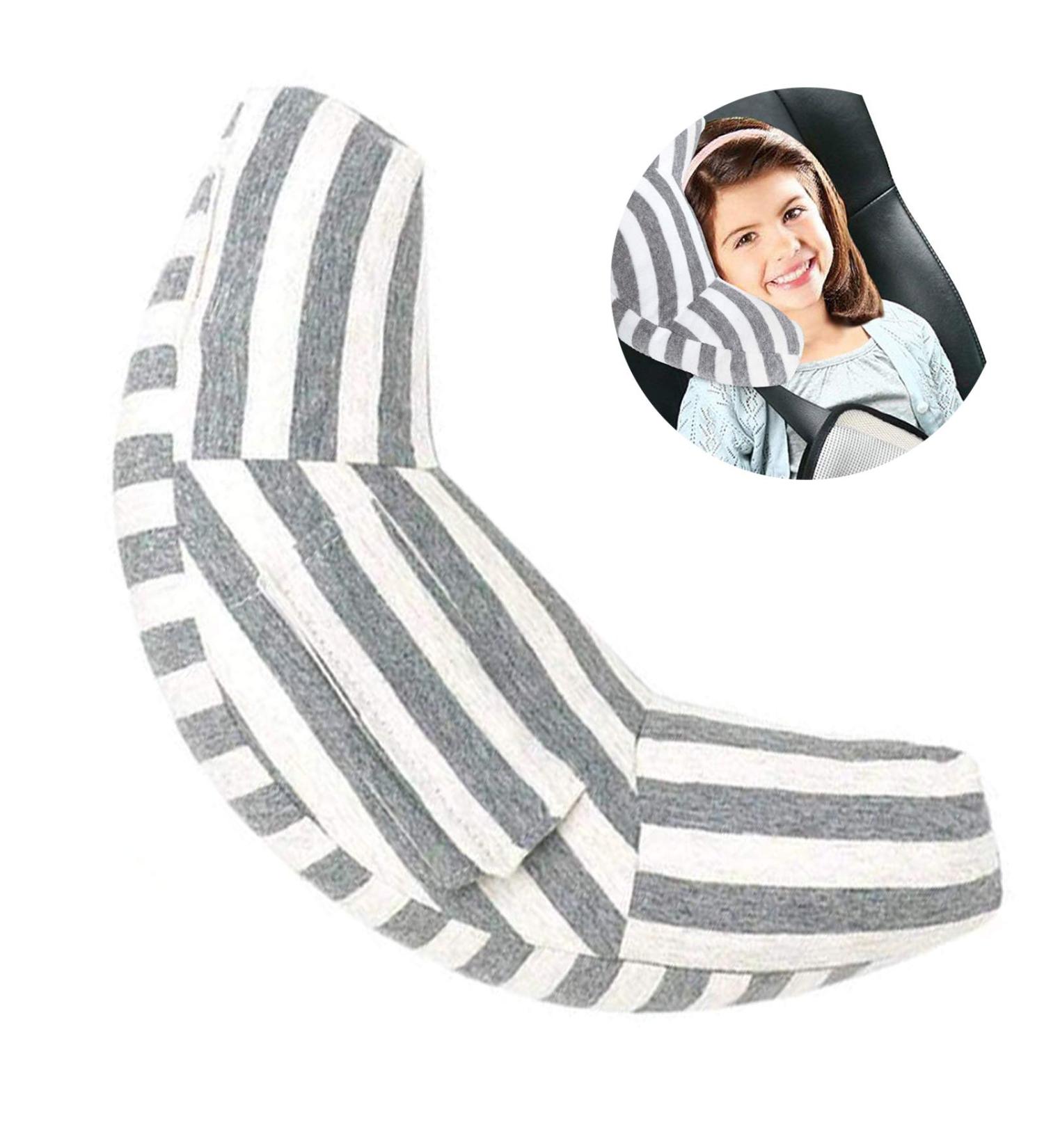 WenMei Car Seat Travel Pillow - Super Soft Neck Support Cushion for Kids & Adults - Universal Safety Belt Sleeping Pad - Gray - Buy Online on GoSupps.com