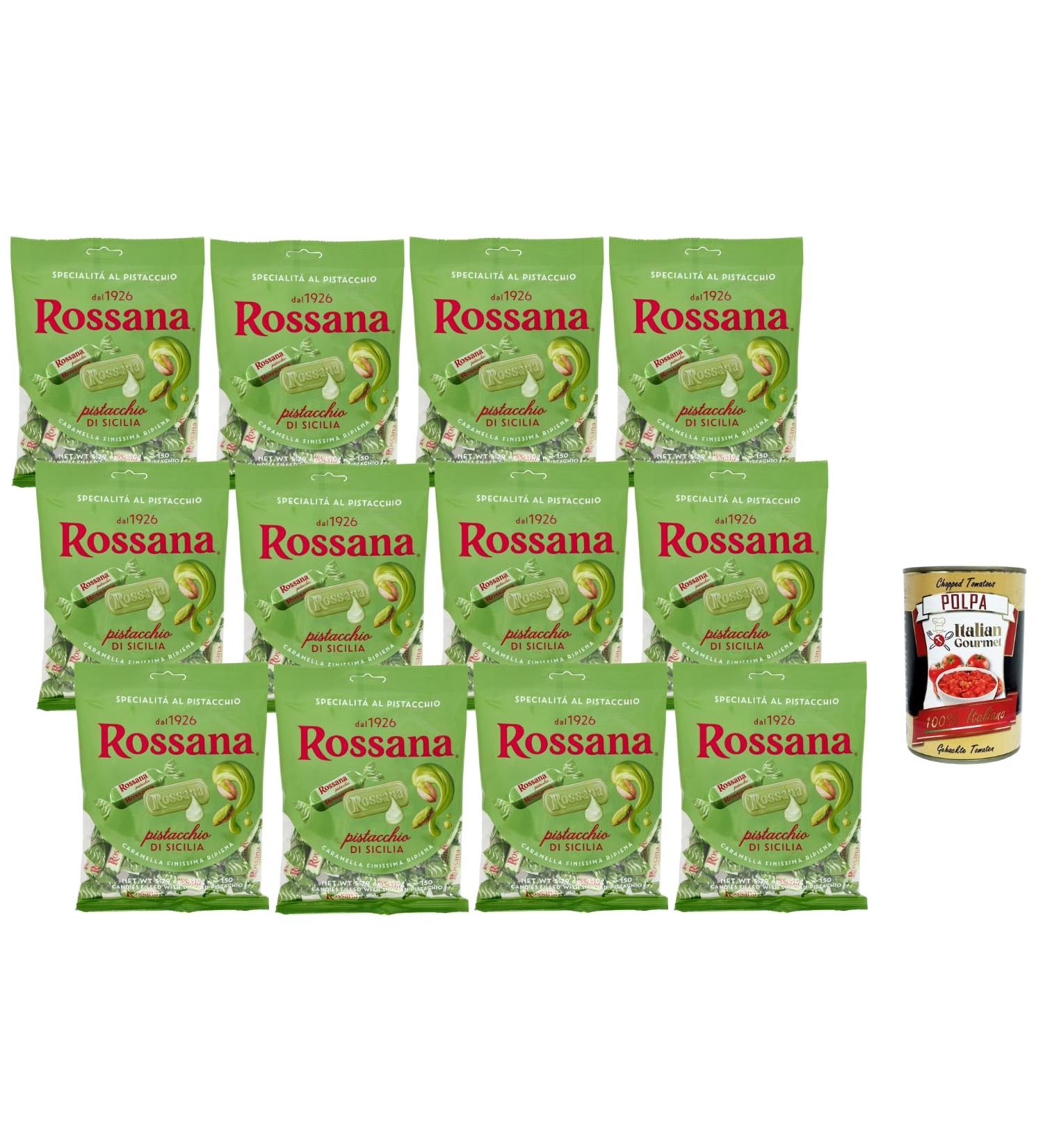 Italian Gourmet Rossana Bonbons Fourr s au Pistache de Sicile Caramelles Italiennes Premium C ur Cr meux Pistache Confiserie Pour Cadeau Partage Pause Caf 12 x 150 g + Italian Gourmet Polpa - Buy Online on GoSupps.com