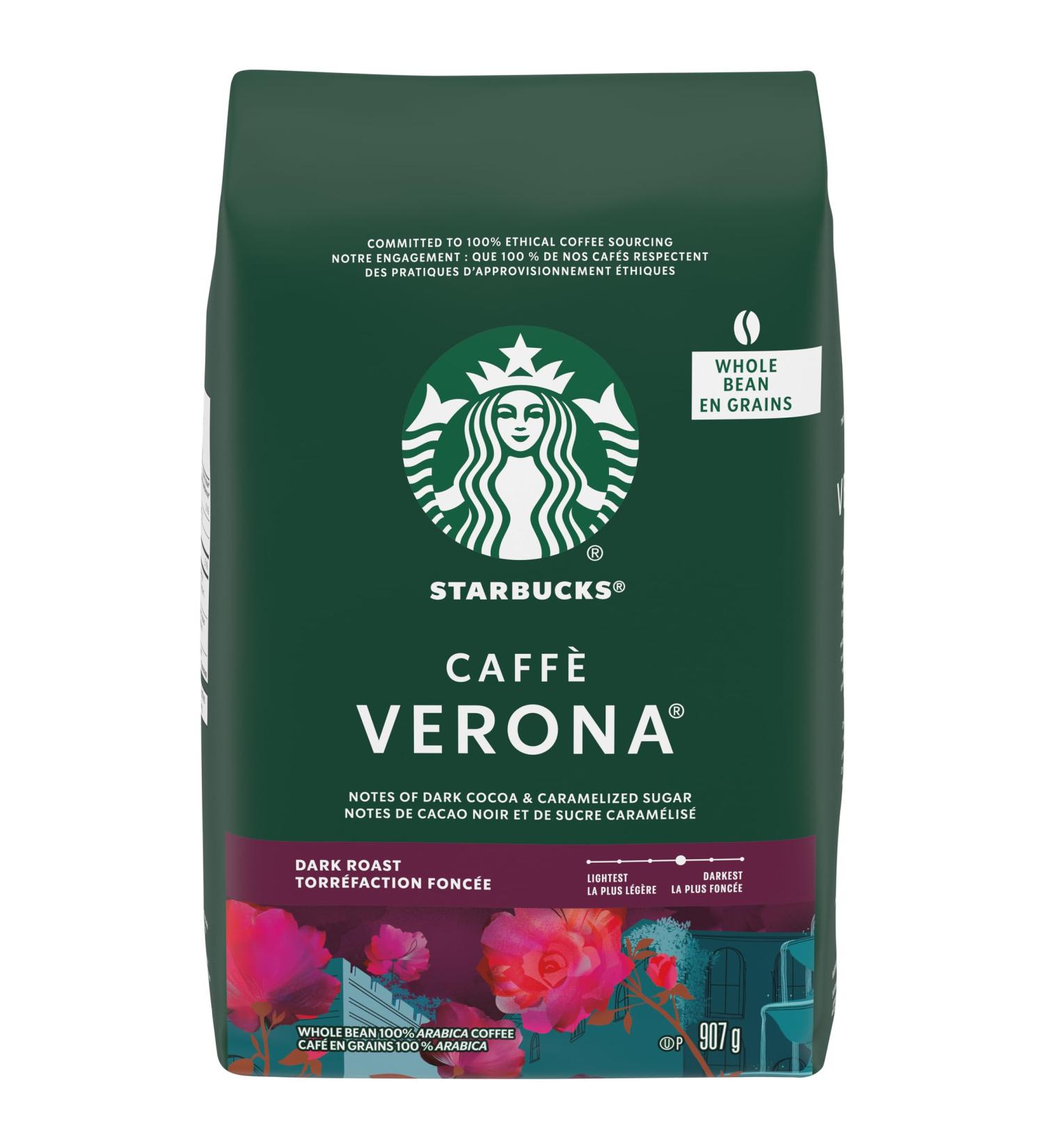 Starbucks Caffe Verona Whole Bean Dark Roast Coffee 907 gram Verona Dark Roast 907 g (Pack of 1) - Buy Online on GoSupps.com