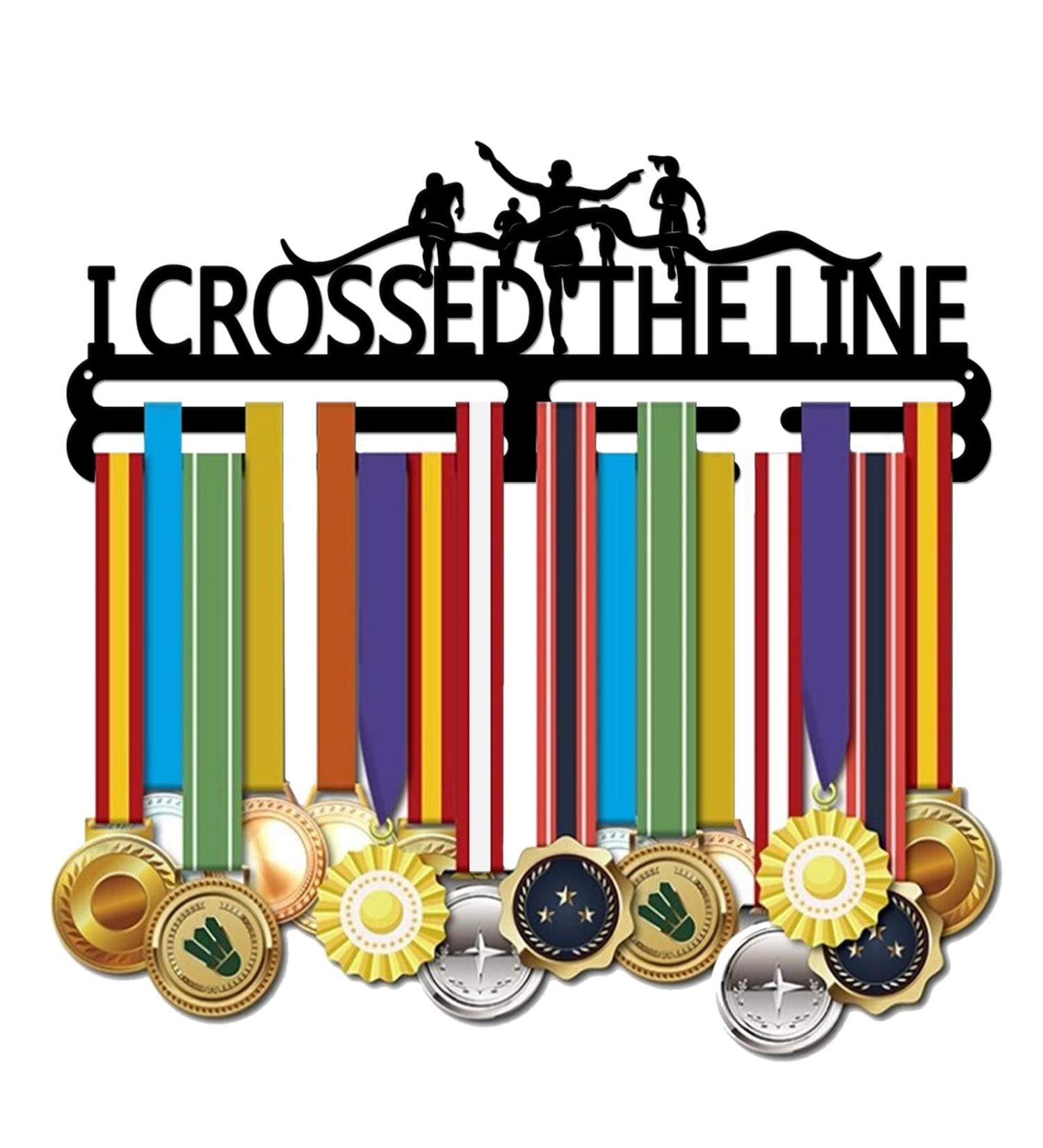 Superdant Runner Medal Hanger Display - Crossed The Line Race Medal Holder - 60+ Medal Holder for Competition Athlete Gift - Buy Online on GoSupps.com