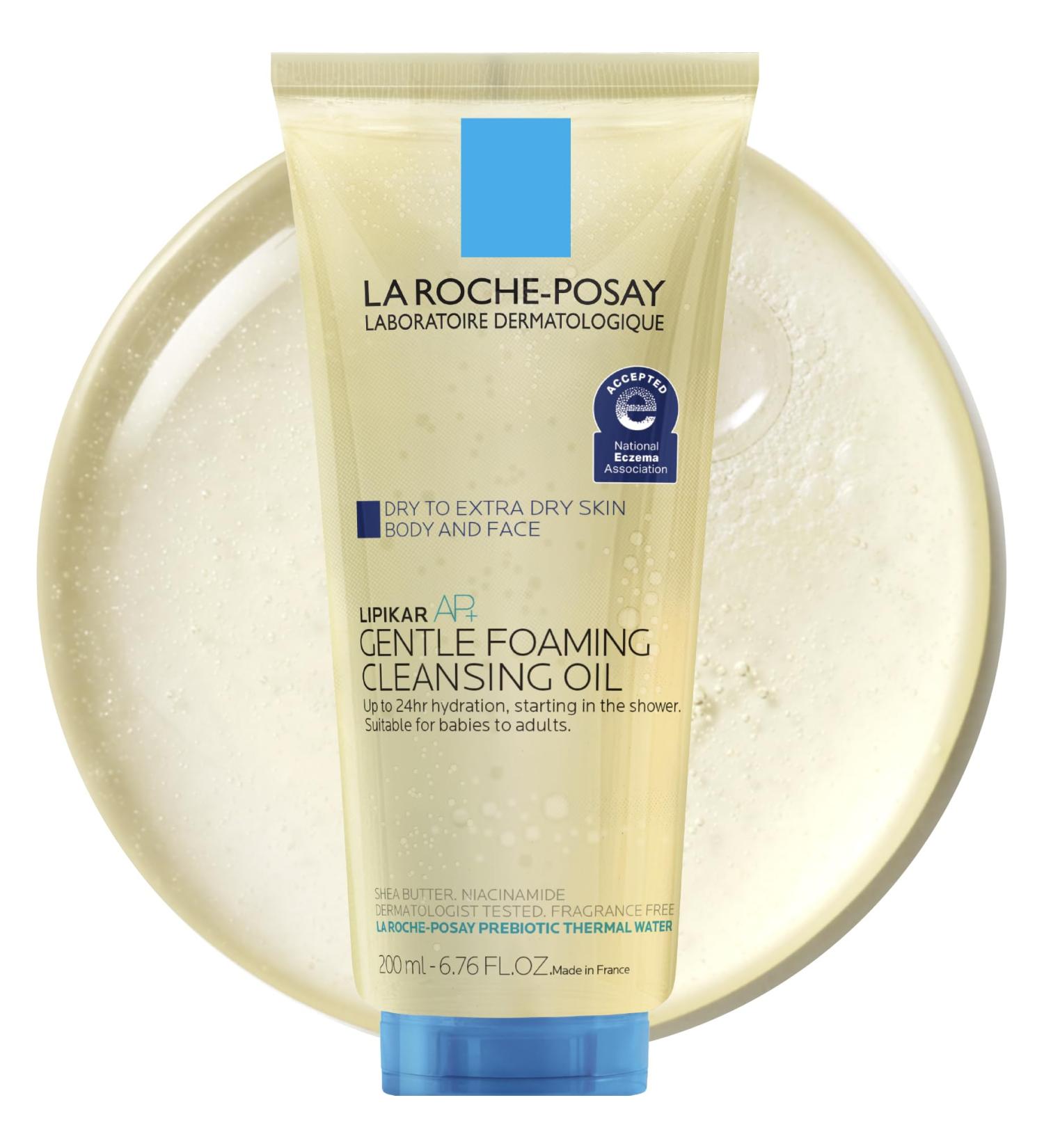 La Roche-Posay Lipikar AP+ Gentle Foaming Cleansing Oil Gentle Oil Cleanser for Face and Body Formulated with Niacinamide Long-Lasting 24-hour Hydration Fragrance-Free & Soap Free 6.76 Ounce (Pack of 1) 6.76 Fl Oz (Tube) - Buy Online on GoSupps.com