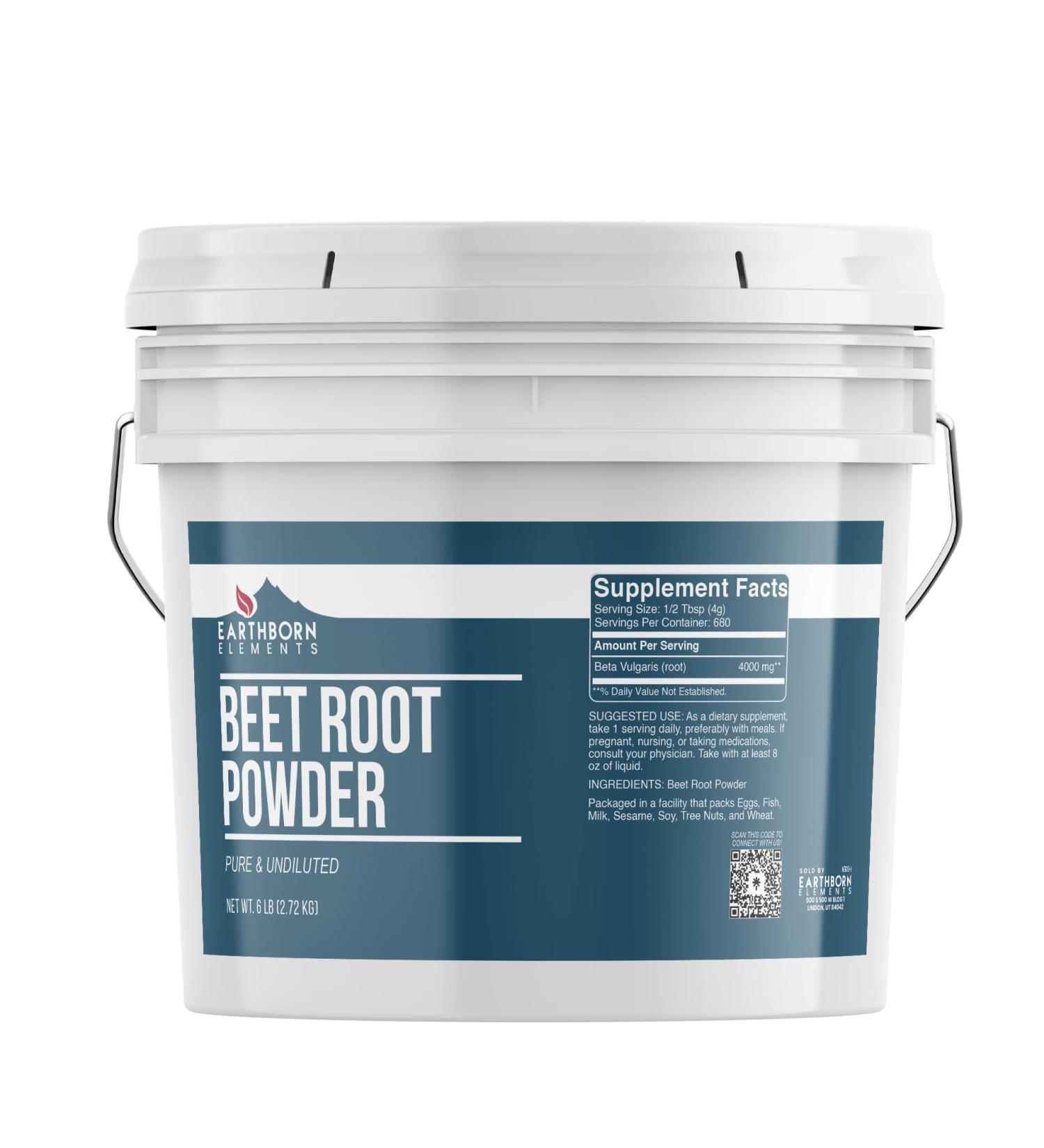 Earthborn Elements Beet Root Powder 1 Gallon Bucket Pure & Undiluted Smoothies & Shakes 96 Ounce (Pack of 1) - Buy Online on GoSupps.com