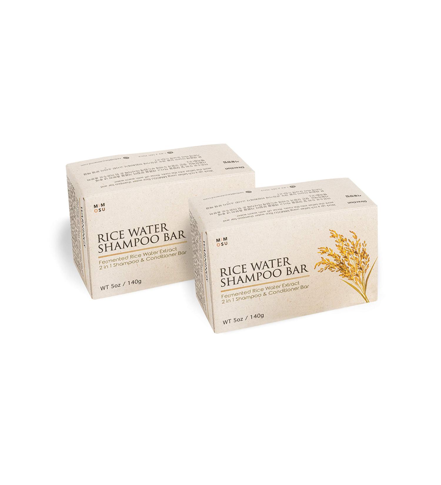 Rice Water Hair Growth Shampoo Bar Set - 2 Pack | Vegan, Eco-Friendly, pH Balanced, Moisturizing Solid Shampoo Bar for Dry Damaged Hair | Plastic-Free, Zero Waste - Buy Online on GoSupps.com