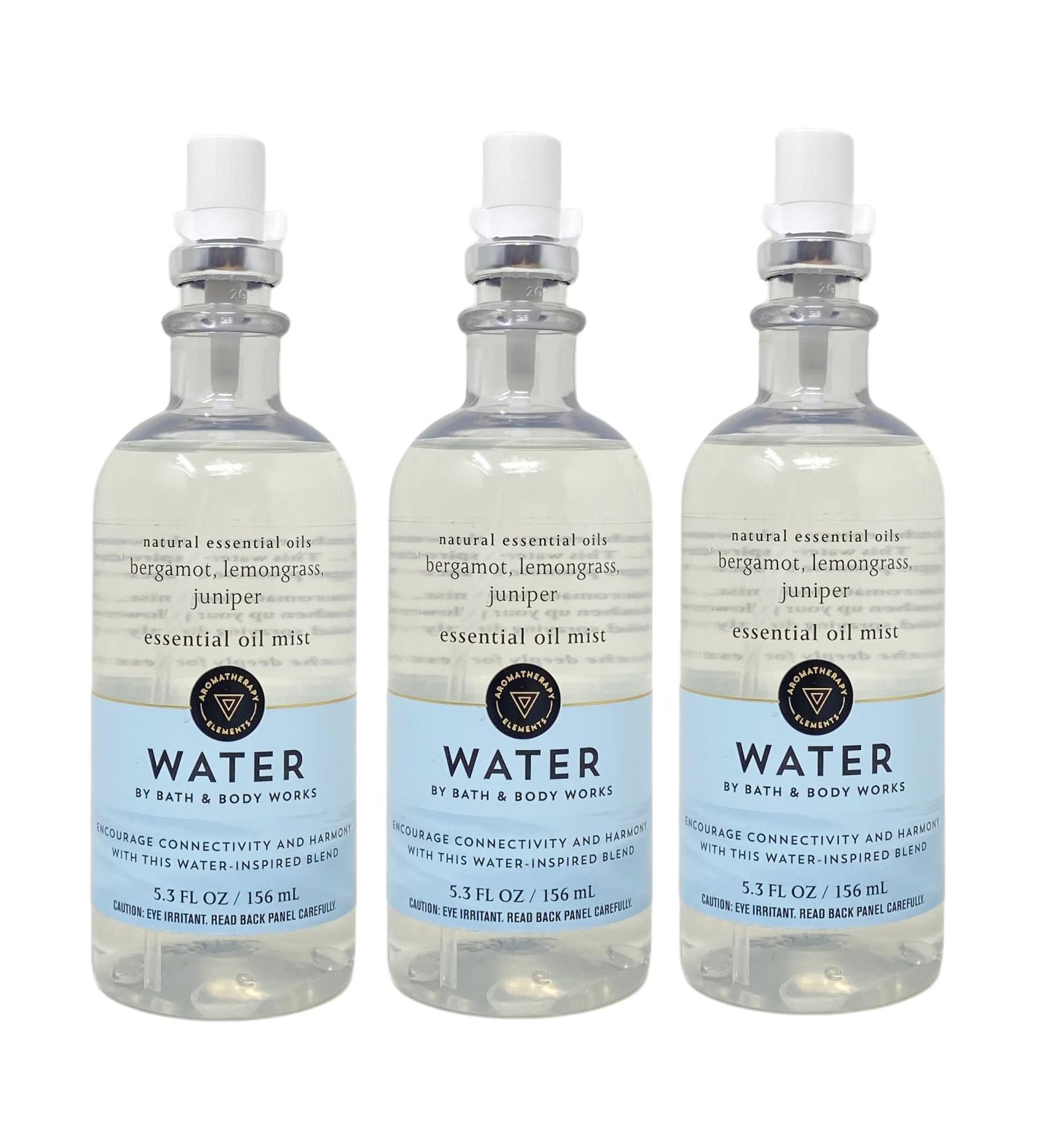 Bath & Body Works Aromatherapy Elements Water Bergamot + Lemongrass + Juniper 3 Pack Essential Oil Mist - Full Size