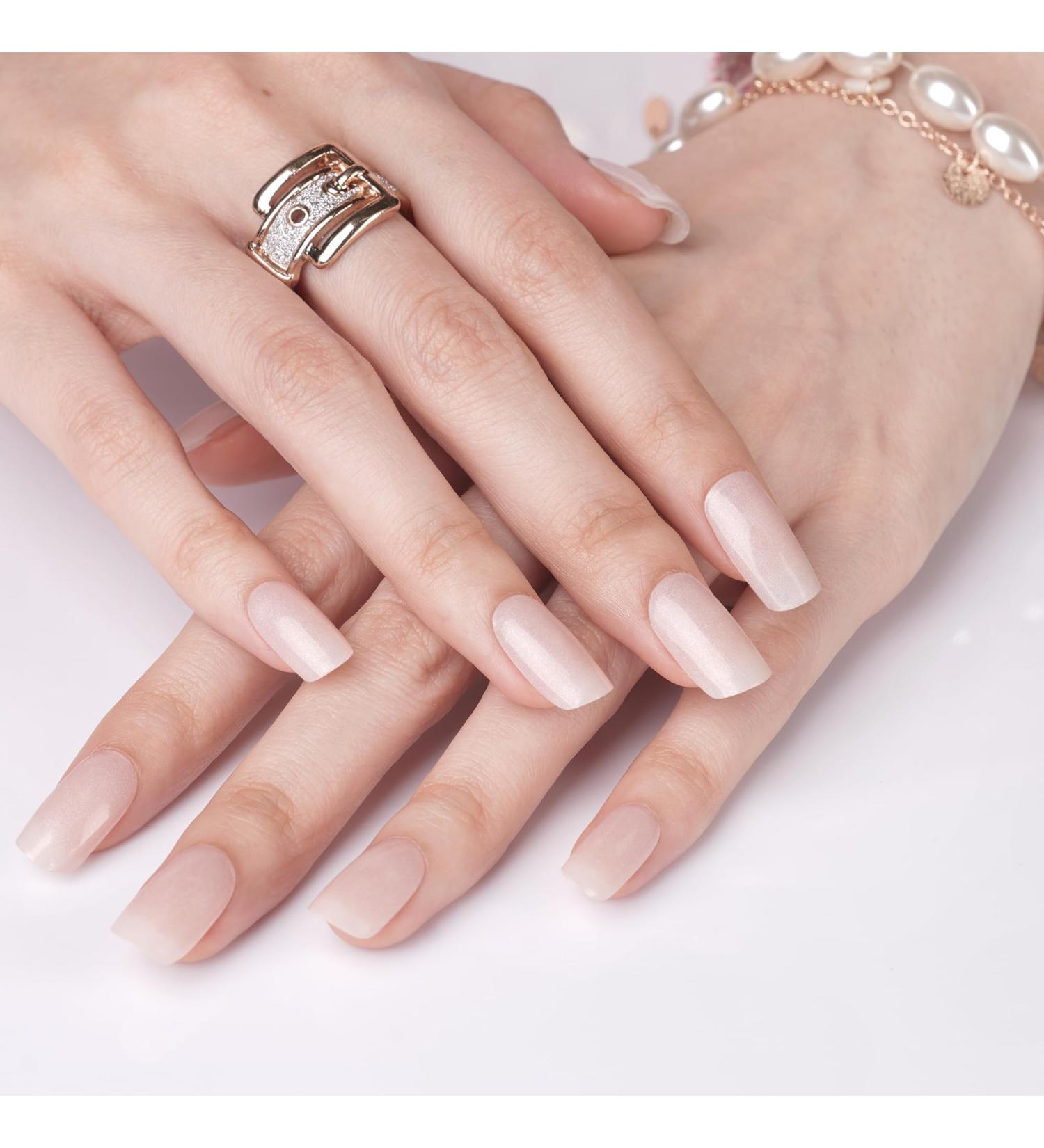 Danni & Toni Sand Beige Gel Nail Films - Glossy Monochrome Stickers | Semi-Hardened Nail Wraps (28 Stickers) - Buy Online on GoSupps.com