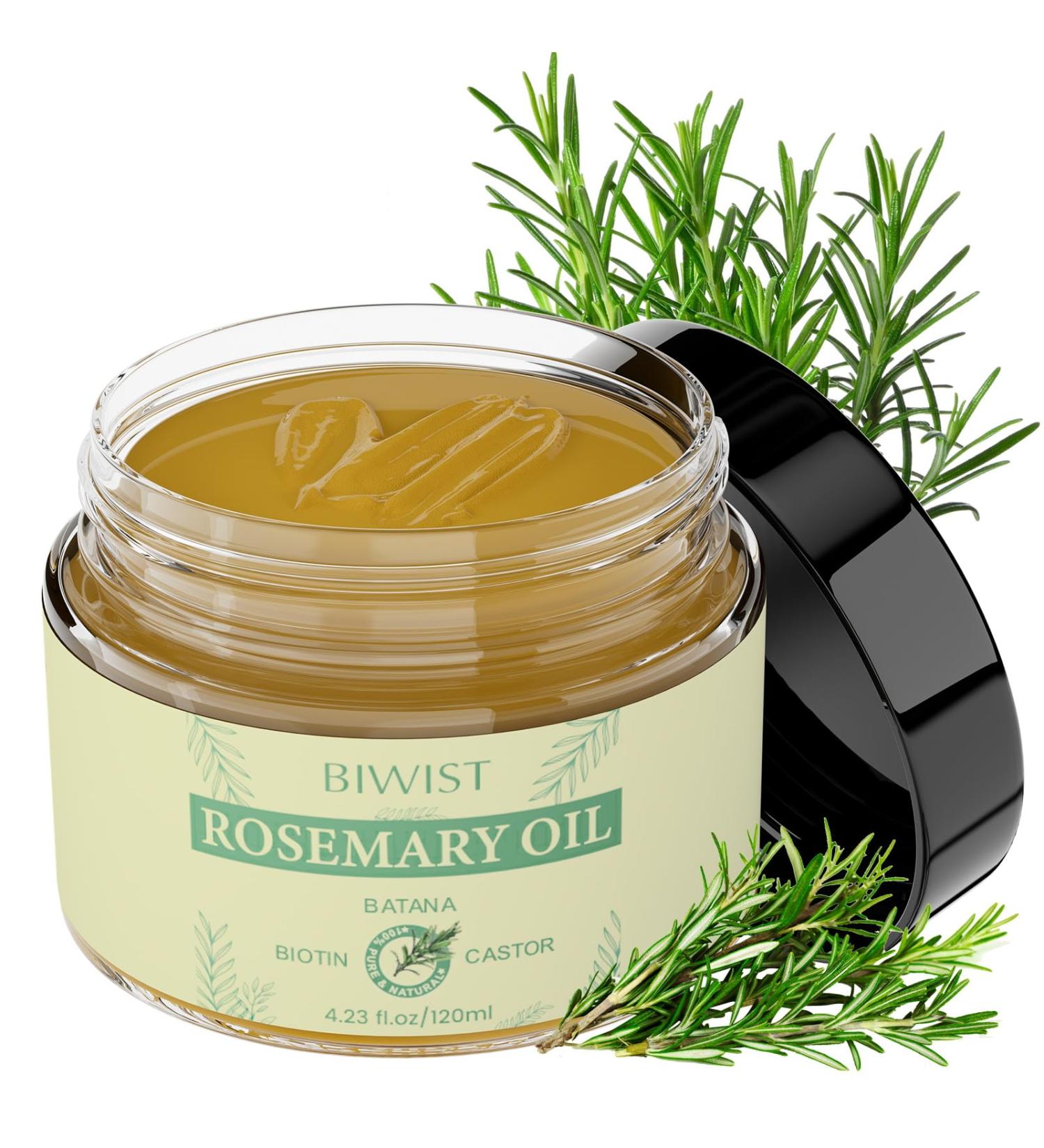 Organic Rosemary Oil for Hair Growth | 100% Natural Hair & Skin Treatment for Men & Women | Rosemary Ointment for Beard Eyebrows & Body Massage (120ml - Buy Online on GoSupps.com