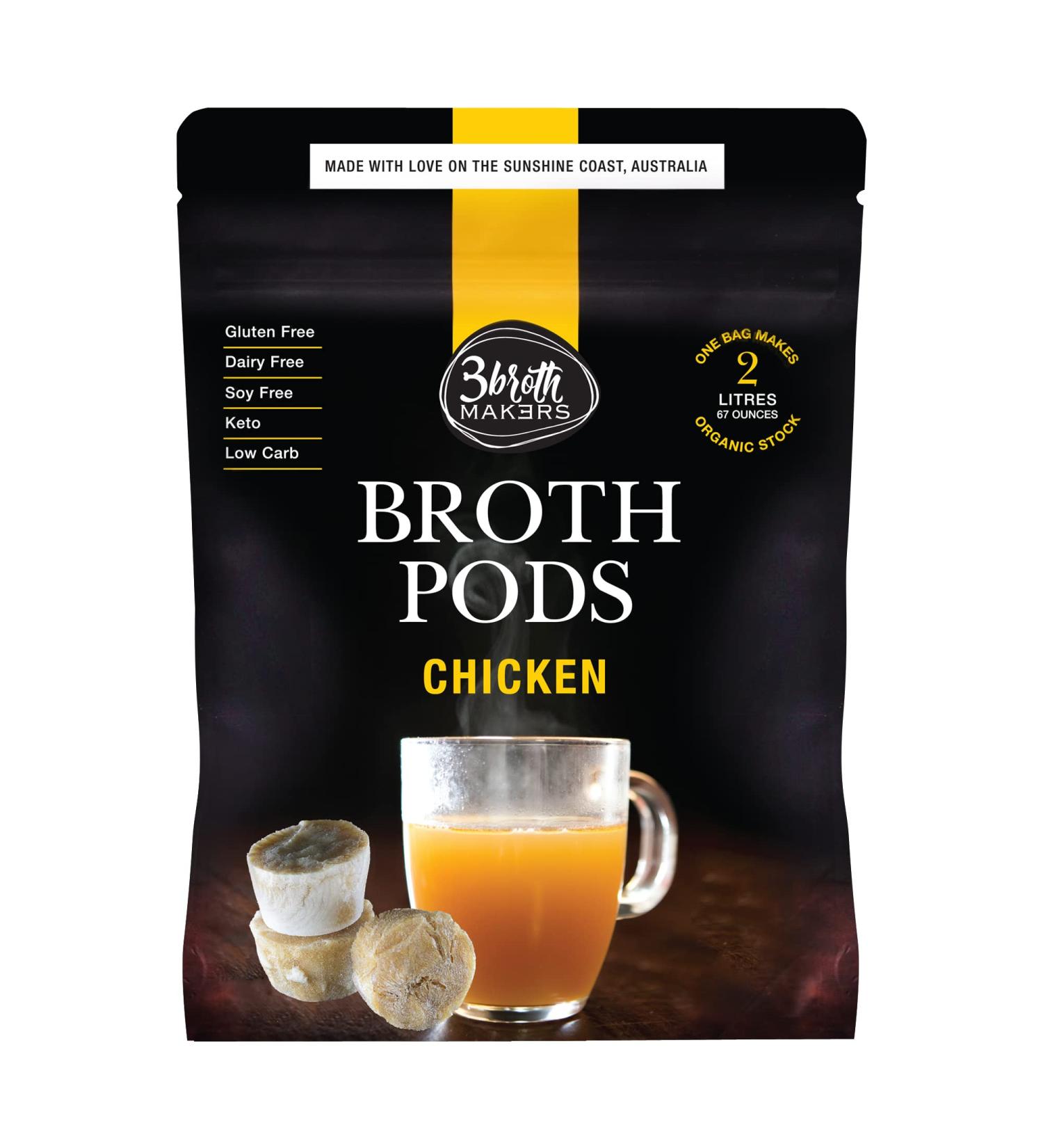 Organic Chicken Bone Broth Pods 100% Freeze Dried, 67 Oz, Rich in Collagen Protein | No Added Flavors, Preservatives, Allergens, Sodium | Perfect for Fasting, Keto, Low Carb Diets - Buy Online on GoSupps.com