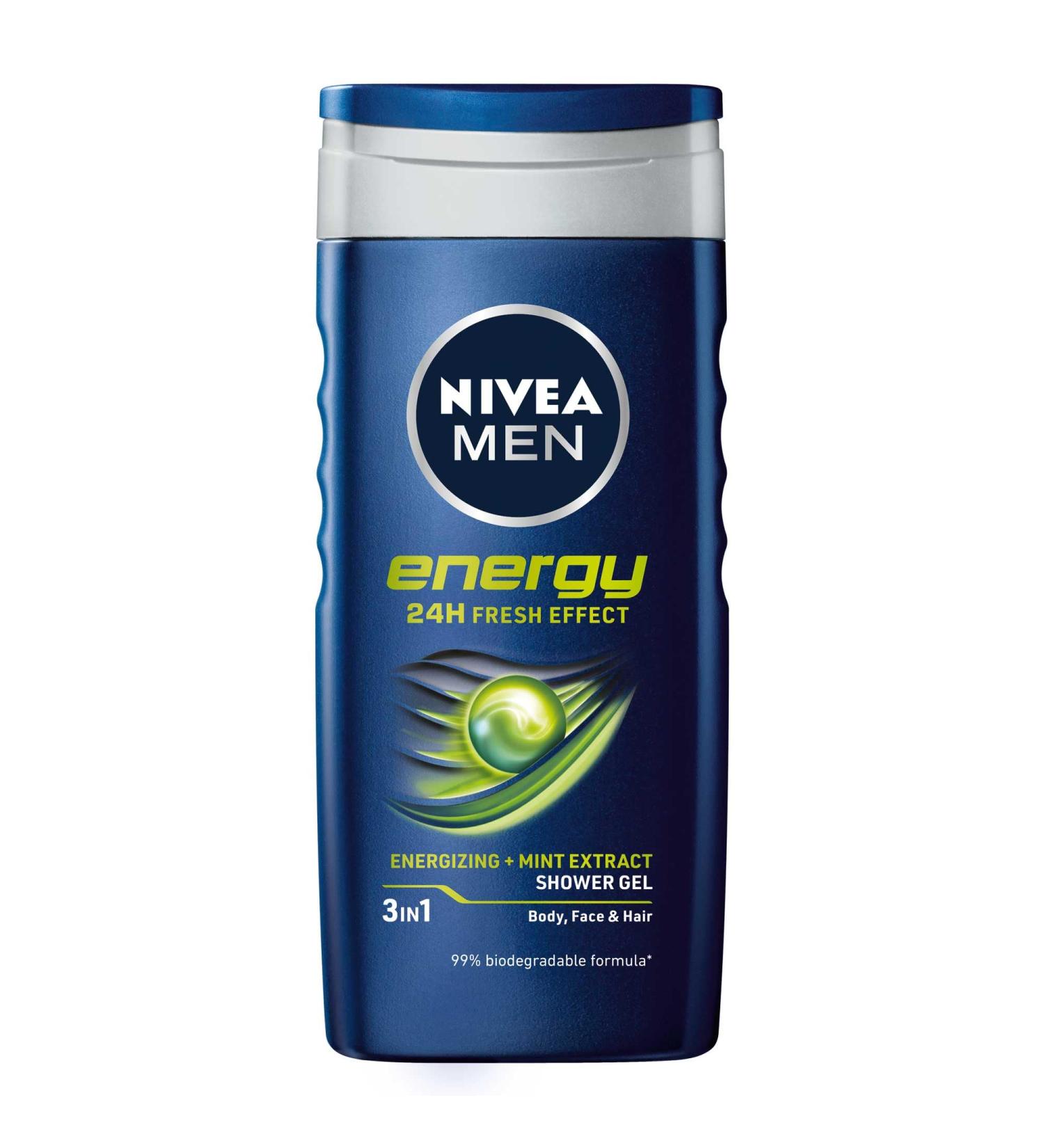 NIVEA Nivea For Men Energy Shower Gel 250 ml (Pack of 6)