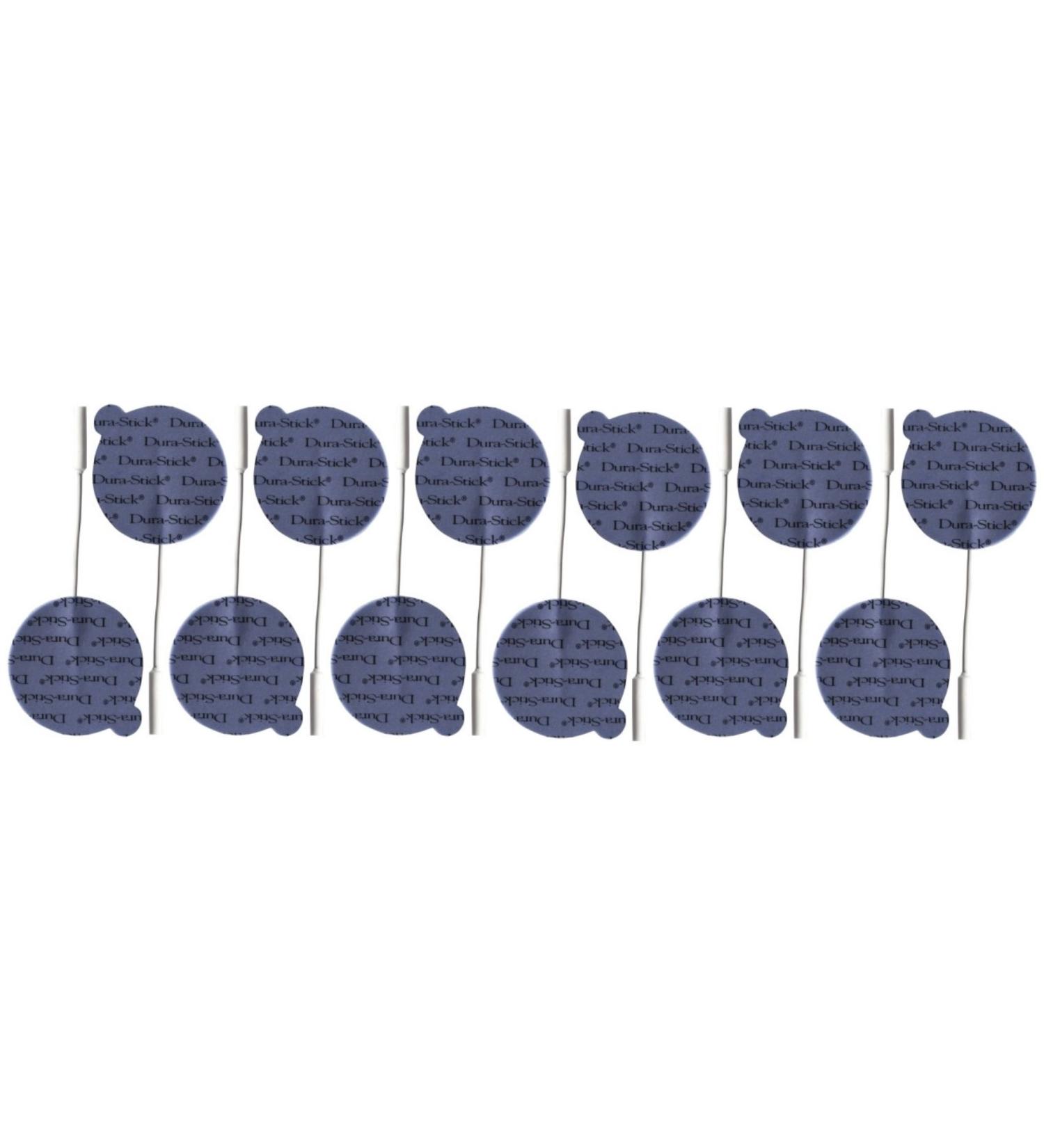 Dura Stick Plus 2 Round Electrodes - 12 Electrodes - Blue Foam Sticky Pads
