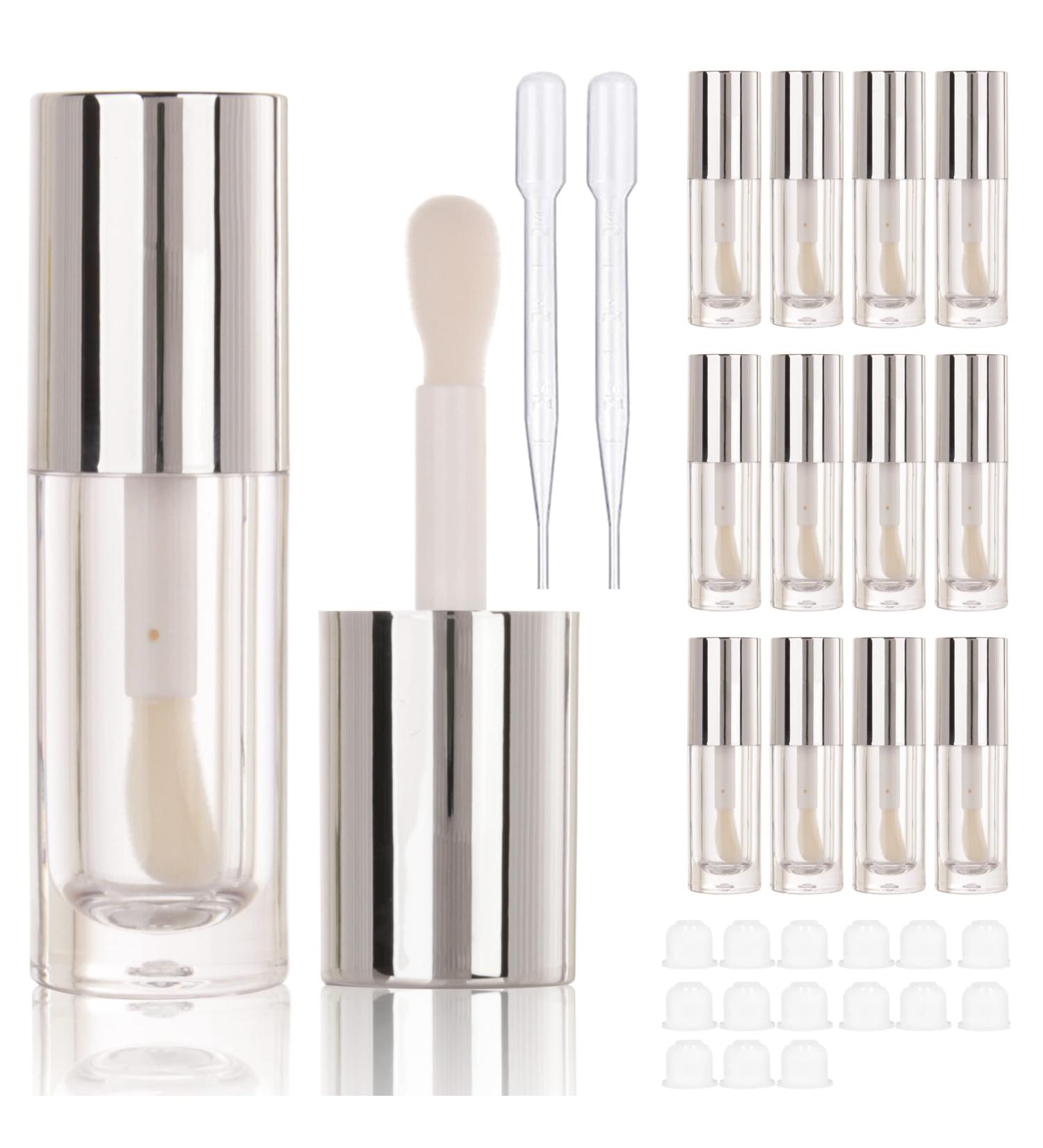 Cosidea 14-Piece Silver Lip Gloss Tubes Set | 6ml Deer Footstab Containers for DIY Lip Gloss | Thick Magic Wand Applicators - Buy Online on GoSupps.com