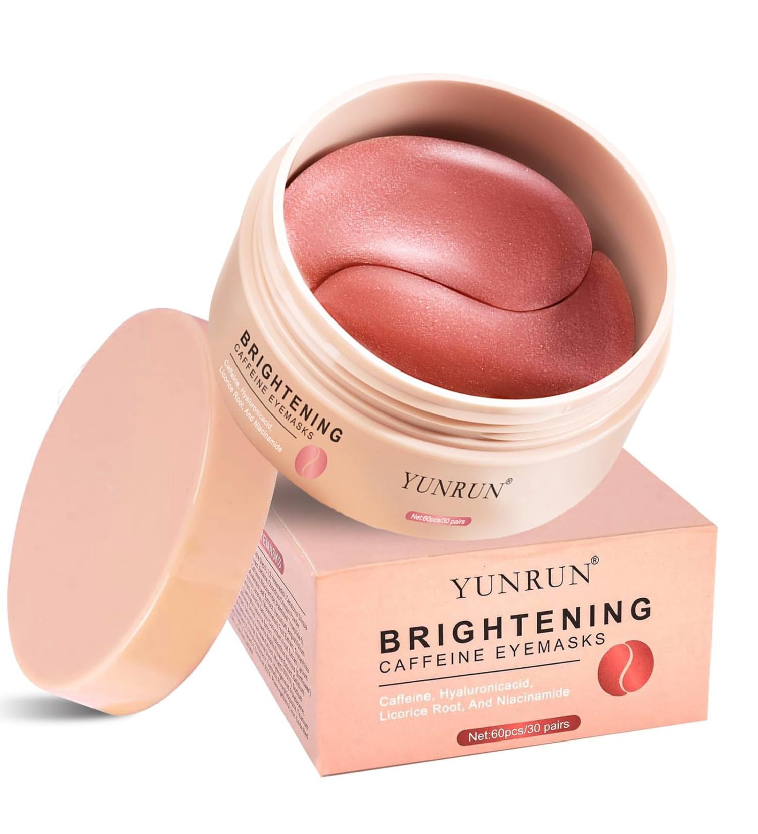 Brightening Eye Mask | Hyaluronic Acid & Caffeine Under Eye Patches for Puffy Eyes & Dark Circles | 60 Patches for Wrinkles & Under Eye Care - Buy Online on GoSupps.com