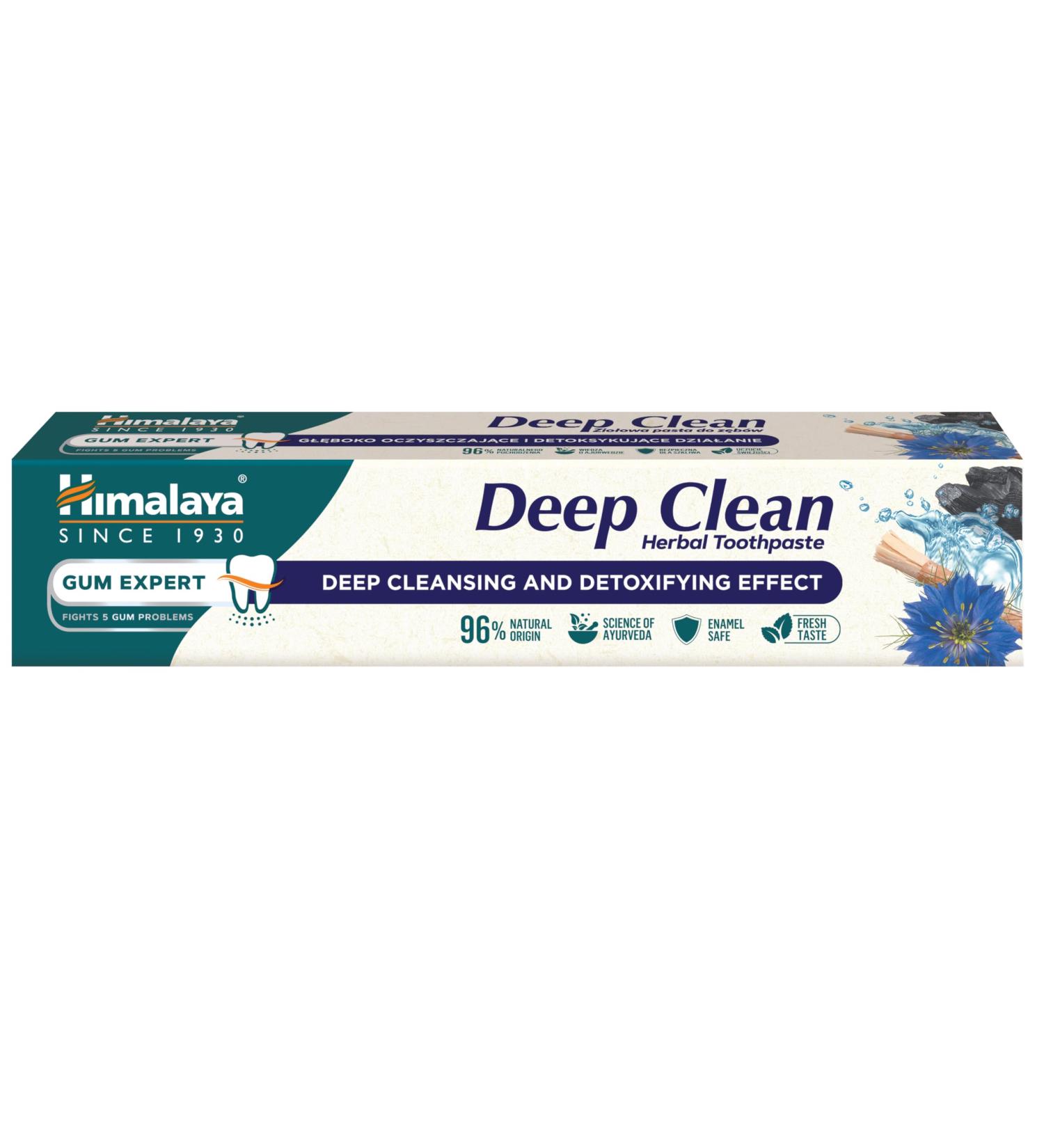 Himalaya Deep Clean toothpaste with activated coconut charcoal and black seed oil 75 ml - Buy Online on GoSupps.com