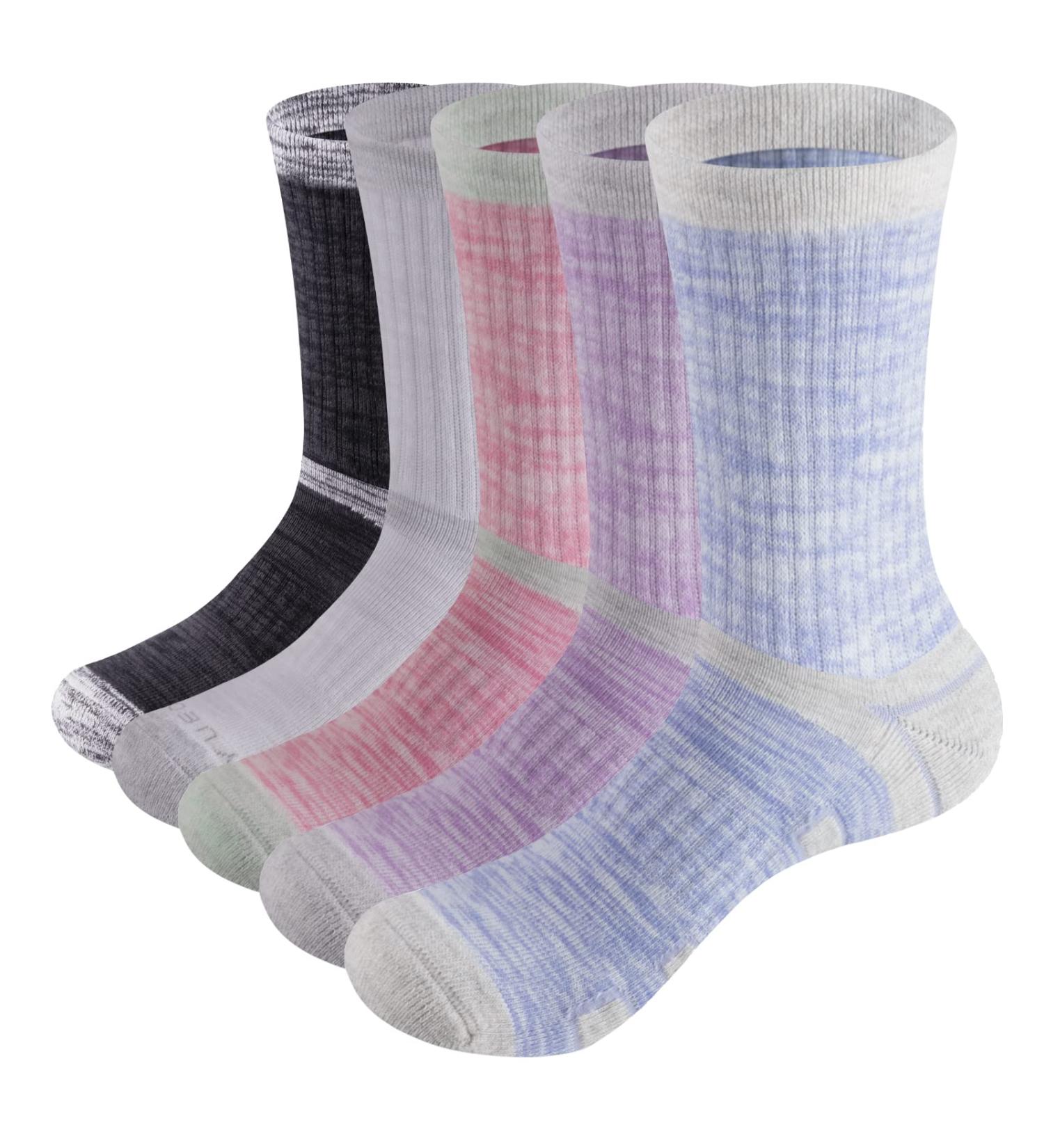 YUEDGE Women's Hiking Socks - Moisture Wicking Cotton, Cushioned Athletic Sports Socks (5 Pack) - Buy Online on GoSupps.com