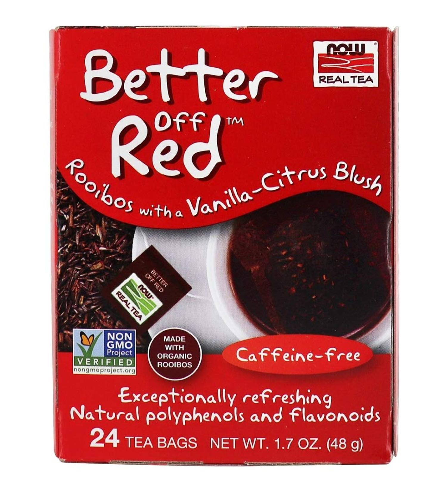 Now Foods Better Off Red Caffeine-Free Tea - 24 Tea Bags (1.7 oz) - Herbal Wellness - Buy Online on GoSupps.com