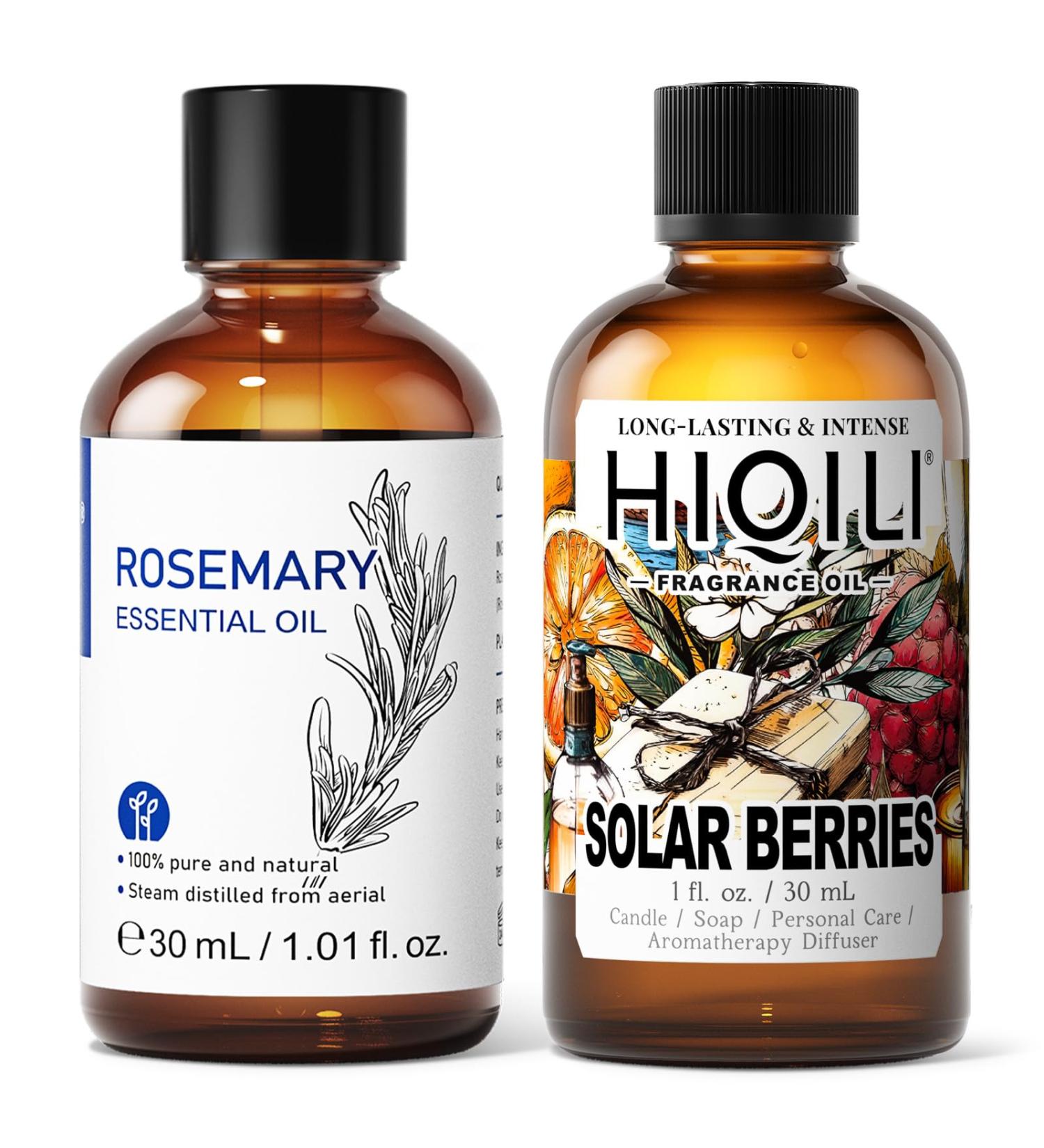 HIQILI 30ML Rosemary Essential Oil & 30ML Solar Berries Fragrance Oil for DIY Diffuser - Buy Online on GoSupps.com