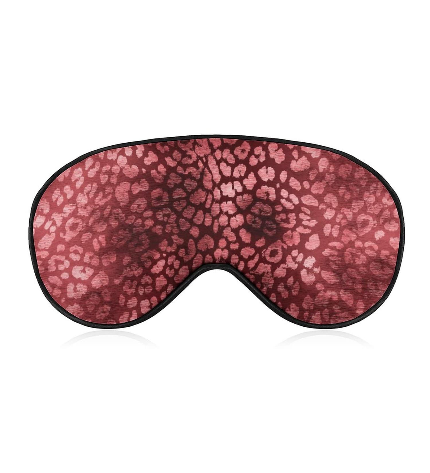Leopard Skin Red Tie Dye Sleep Mask for Women | Adjustable Eye Shades with Elastic Strap - Buy Online on GoSupps.com