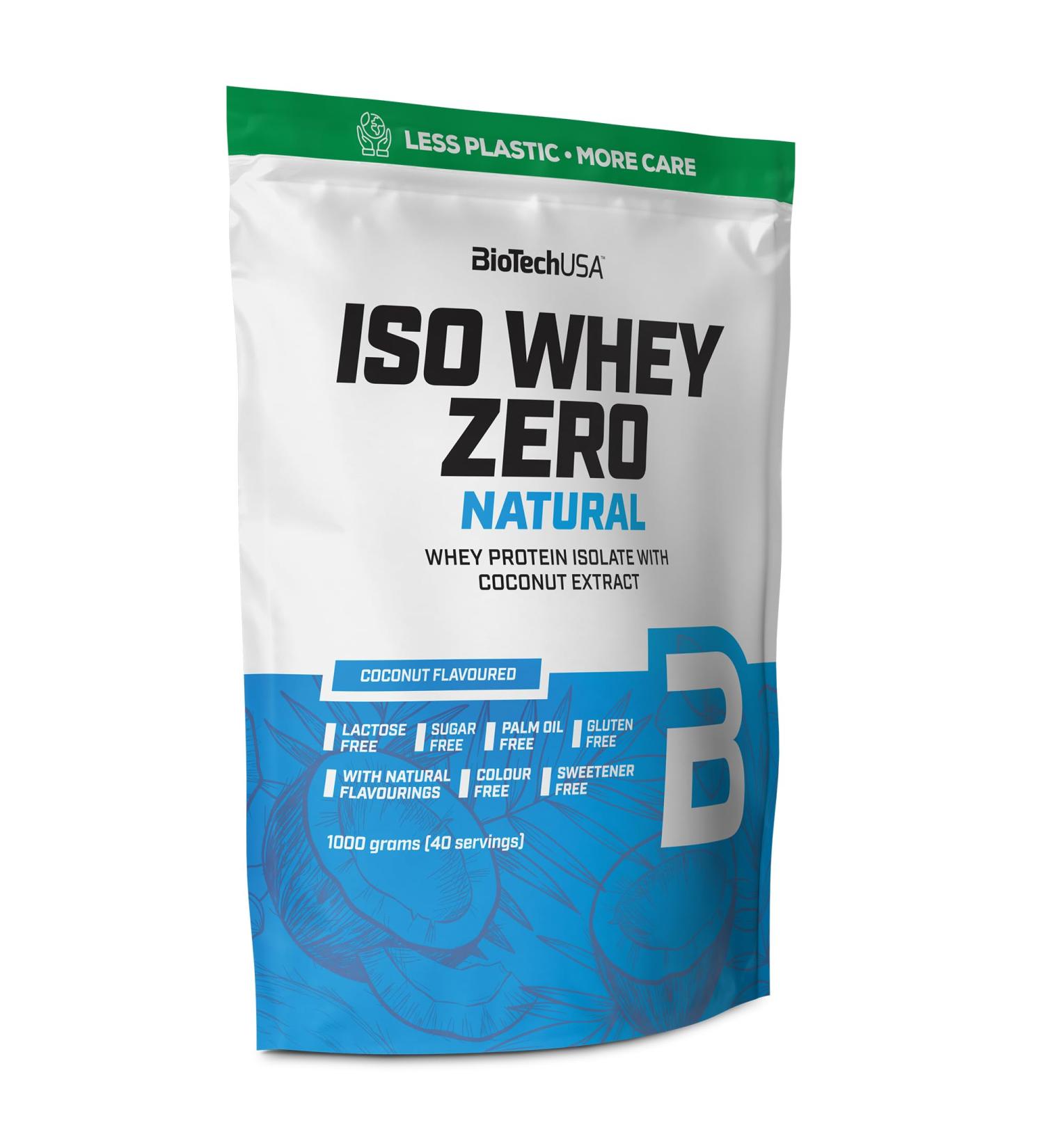 Iso Whey Zero Natural Protein Powder | 80% Protein | Natural Flavor | Gluten Free | Lactose Free | No Additives | No Dyes | 1000 g | Coconut Coconut 1 kg