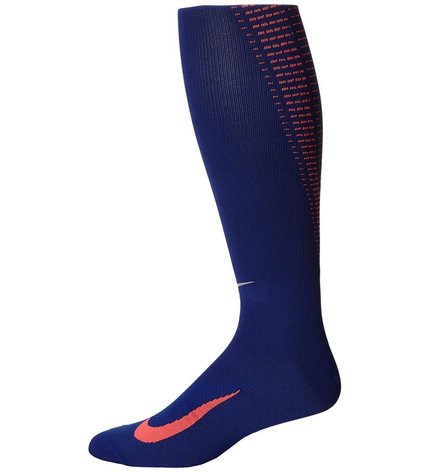 Nike U NK ELT COMP OTC - Unisex Socken Blau (Deep Royal Blau/Hot Lava Orange/Metallic Silber) 41-43