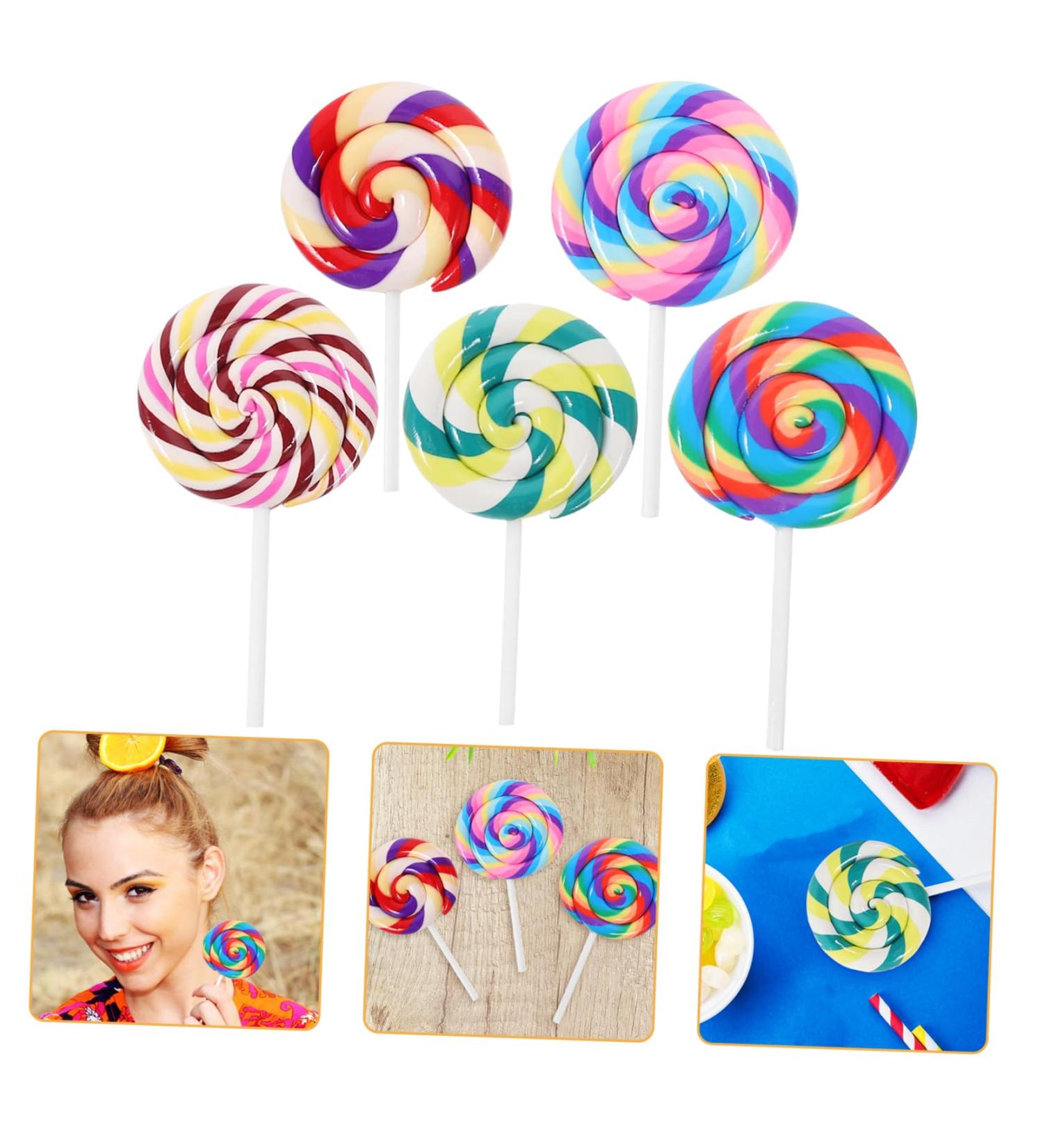 Alipis 15 Pcs Models Toy Lollipop Clay Candy Large Simulation Lollipop Jewelry Baby Child Stationery Box - Buy Online on GoSupps.com