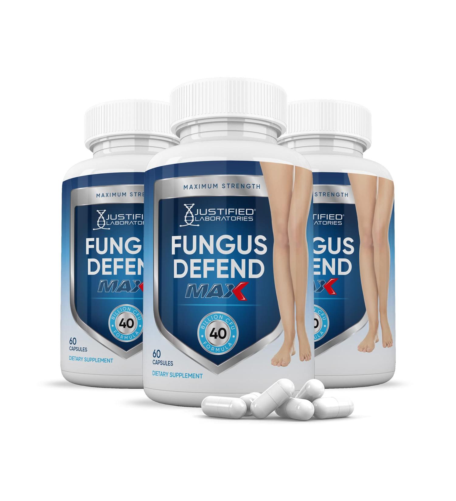 Justified Laboratories (3 Pack) Fungus Defend Max Pills 40 Billion CFU Probiotic 180 Capsules - Buy Online on GoSupps.com