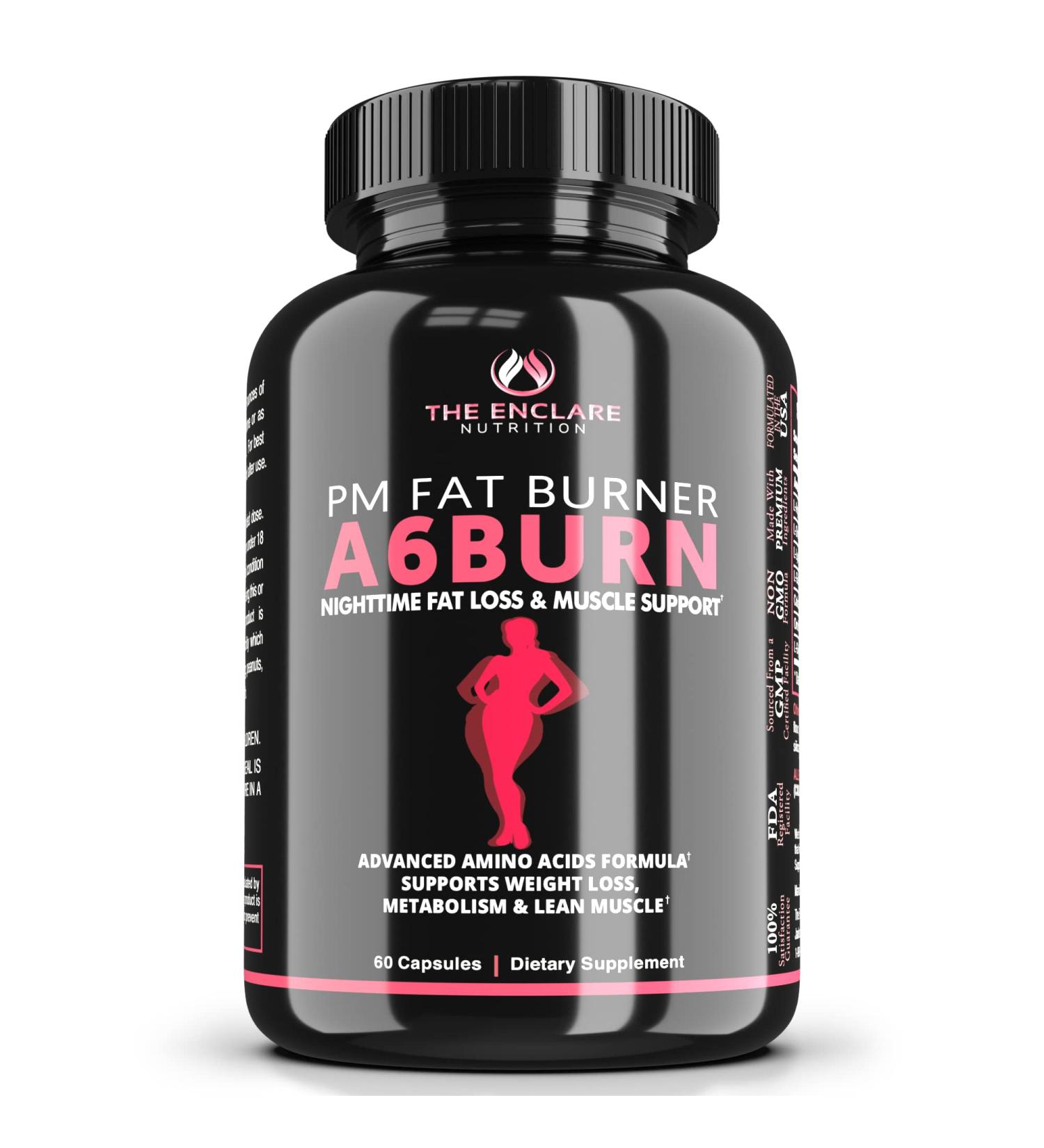 A6BURN Night Time Fat Burner Sleep Aid for Weight Loss - Metabolism Booster, Appetite Suppressant, Post-Workout Muscle Recovery & Immune Support - Buy Online on GoSupps.com